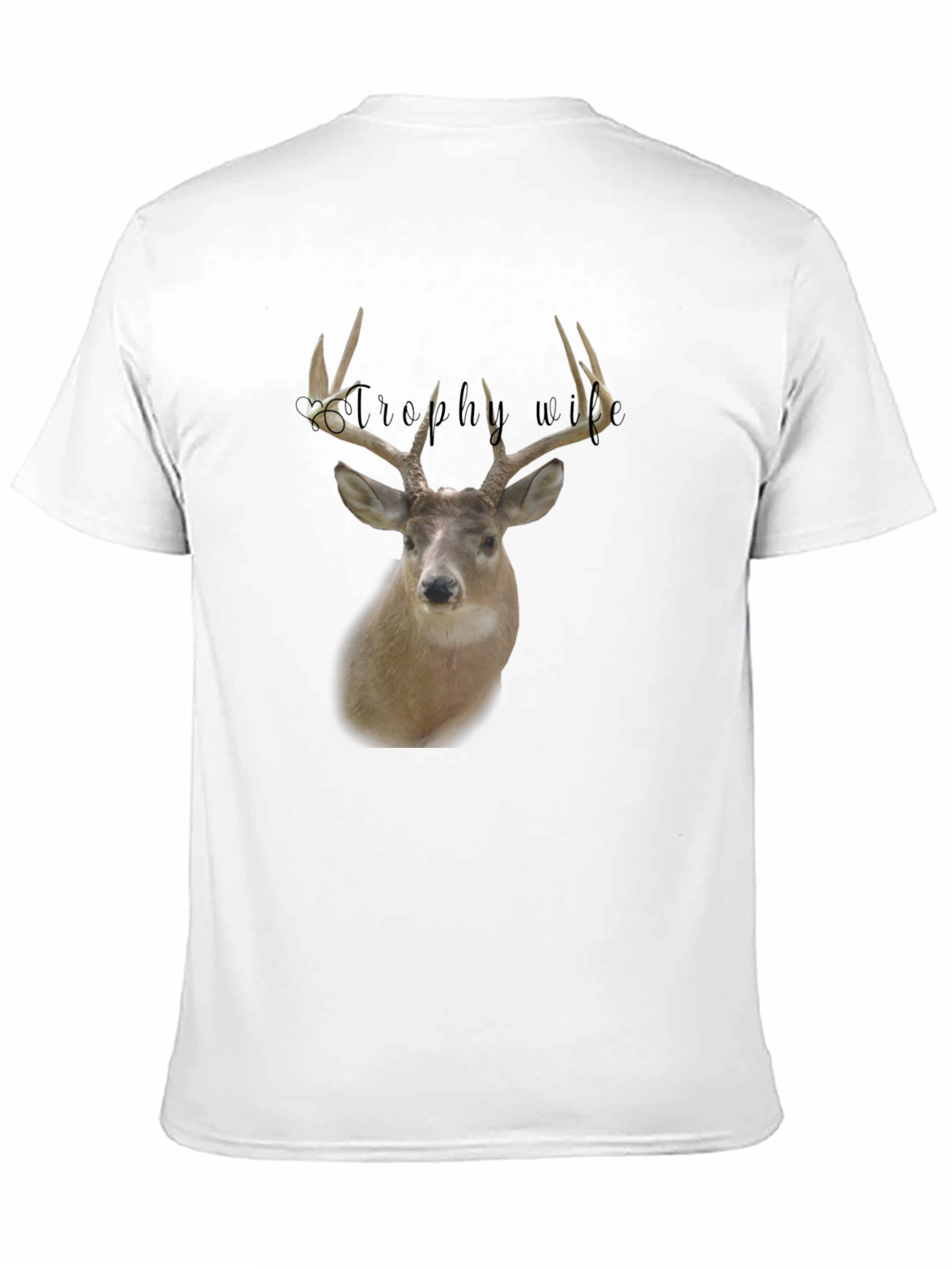 Trophy Wife Deer Graphic Tee - Black Crewneck Shirt