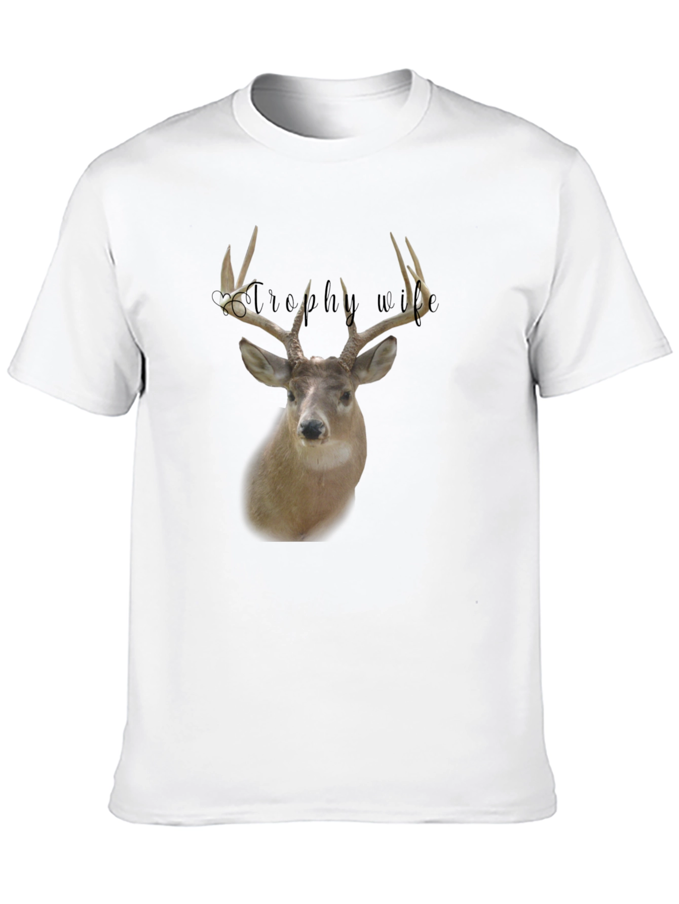 Trophy Wife Deer Graphic Tee - Black Crewneck Shirt