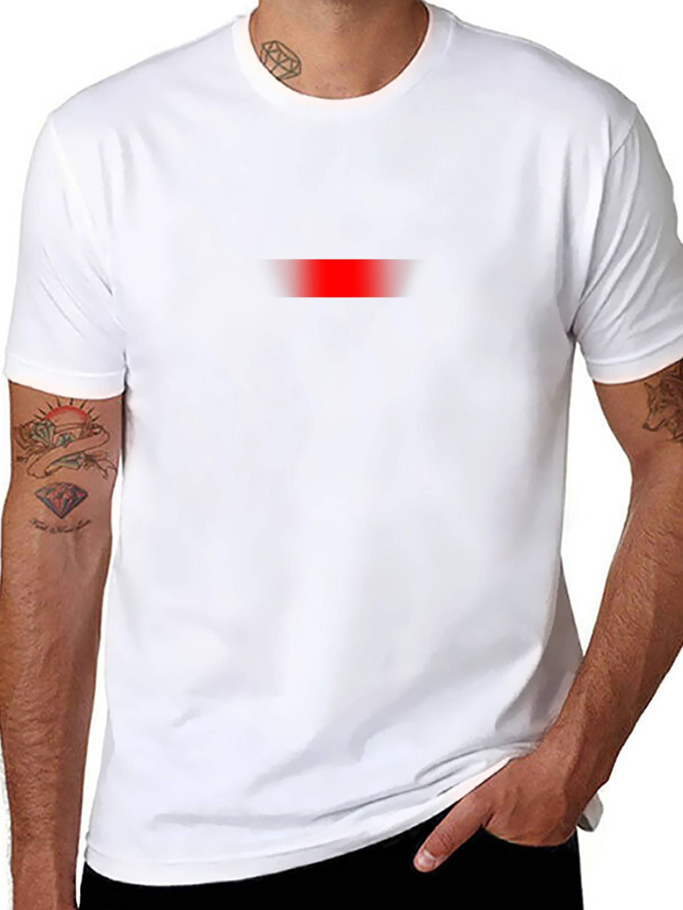 Mens Black T-Shirt with Subtle Red Accent