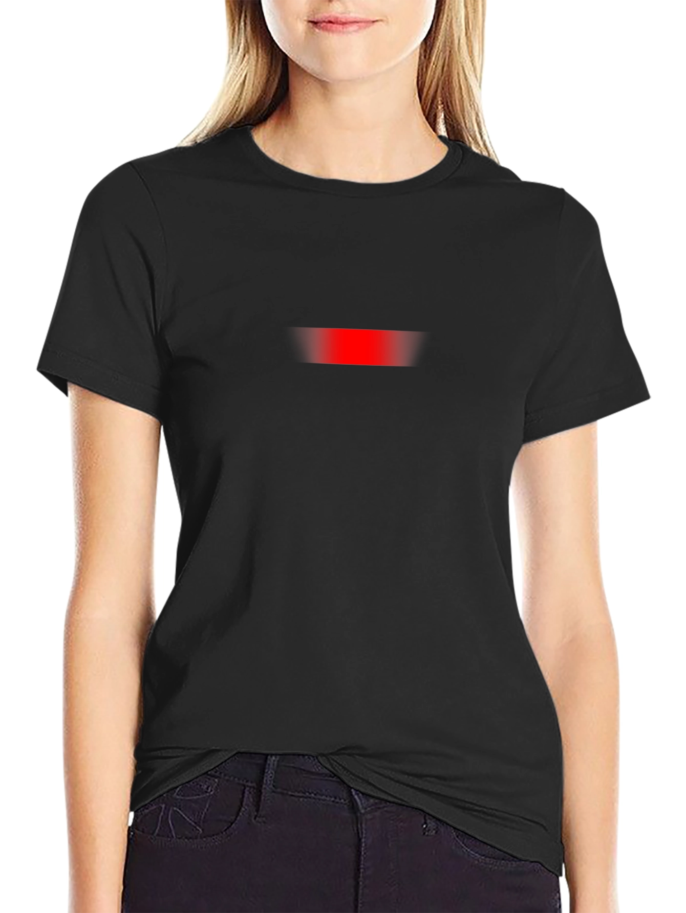 Mens Black T-Shirt with Subtle Red Accent