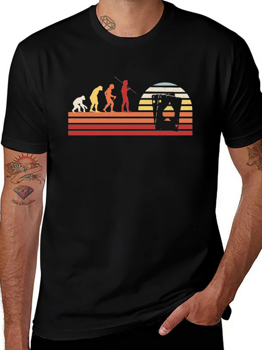 Evolution Playing Card Retro T-Shirt
