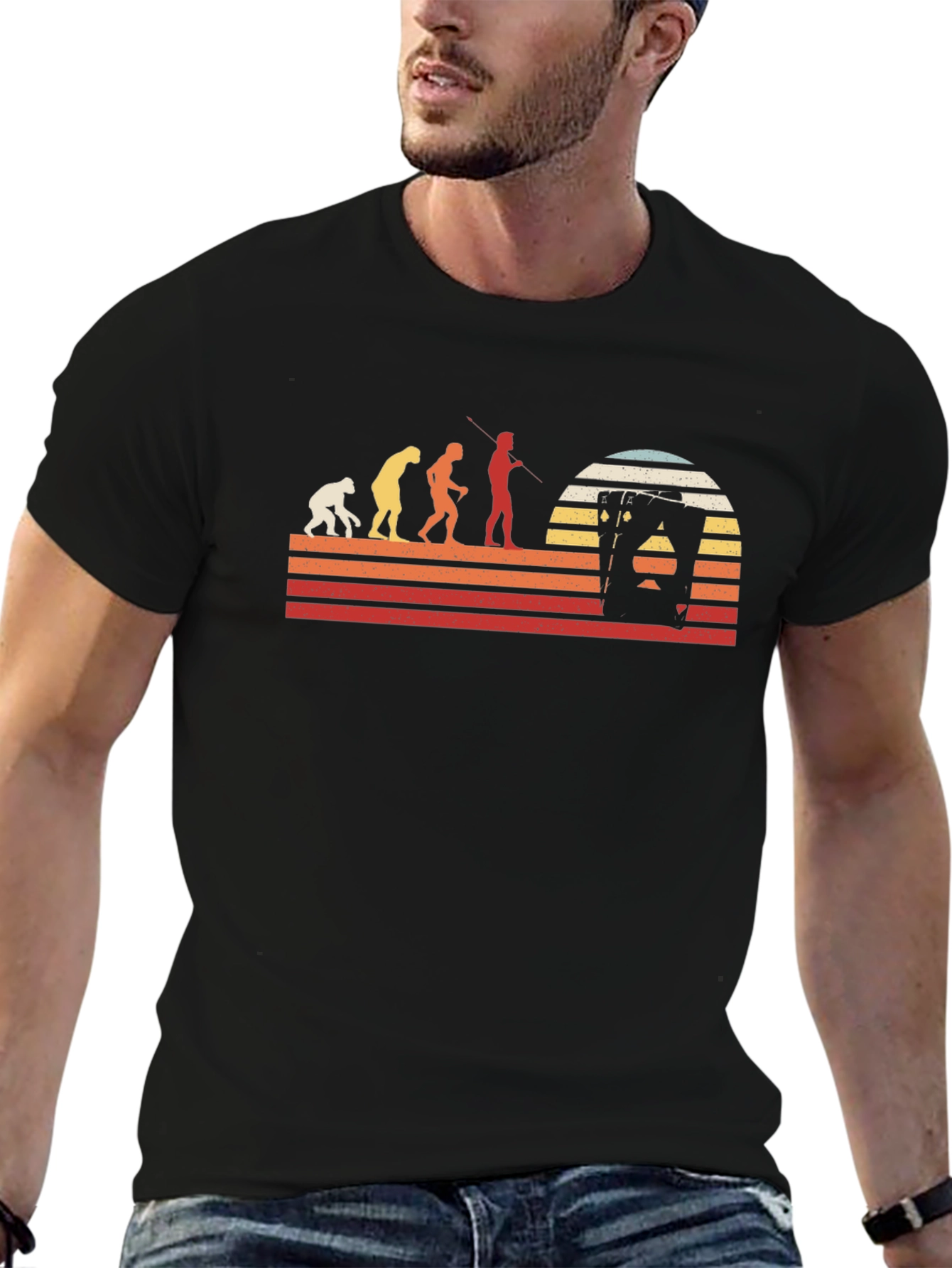 Evolution Playing Card Retro T-Shirt