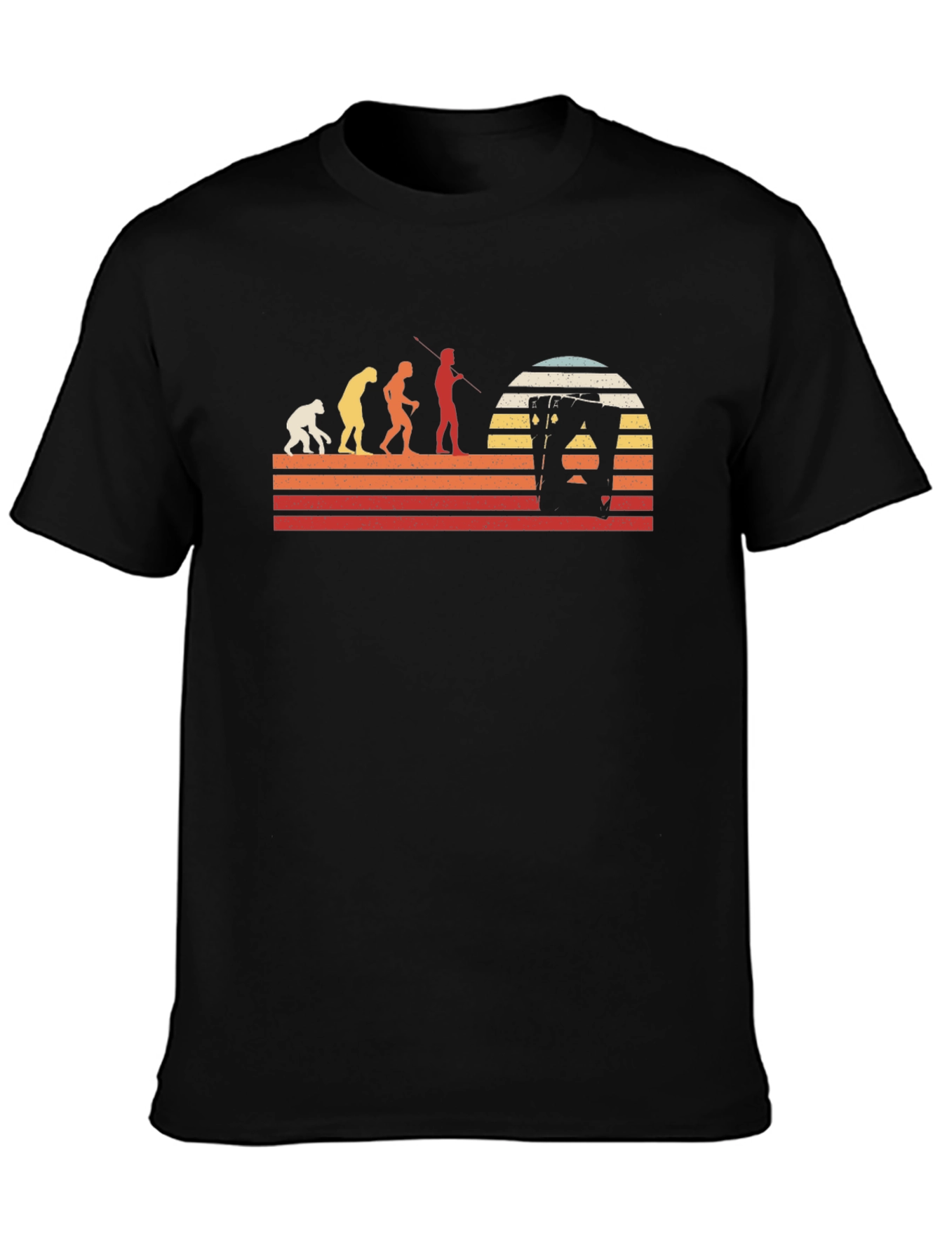 Evolution Playing Card Retro T-Shirt