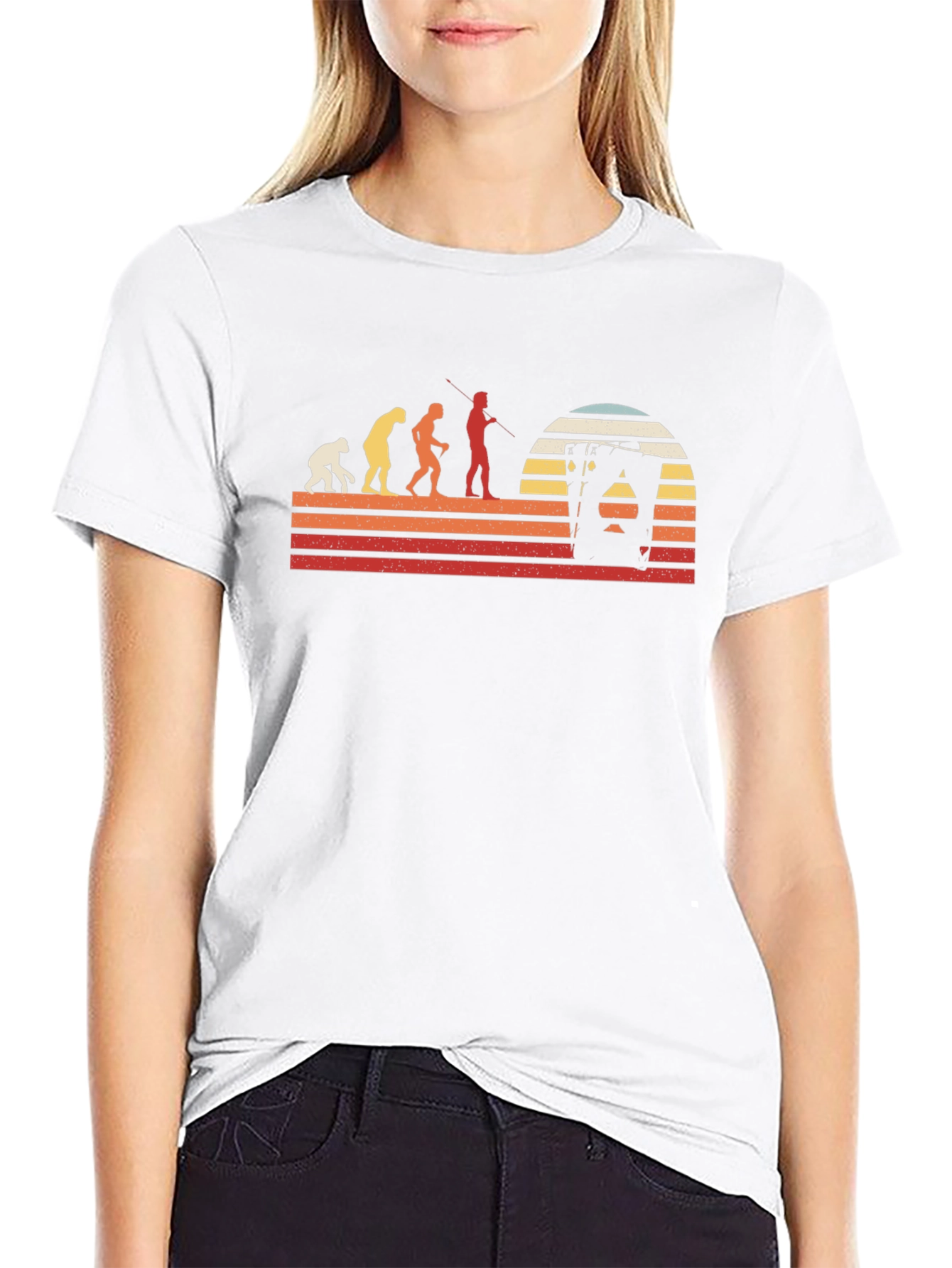 Evolution Playing Card Retro T-Shirt