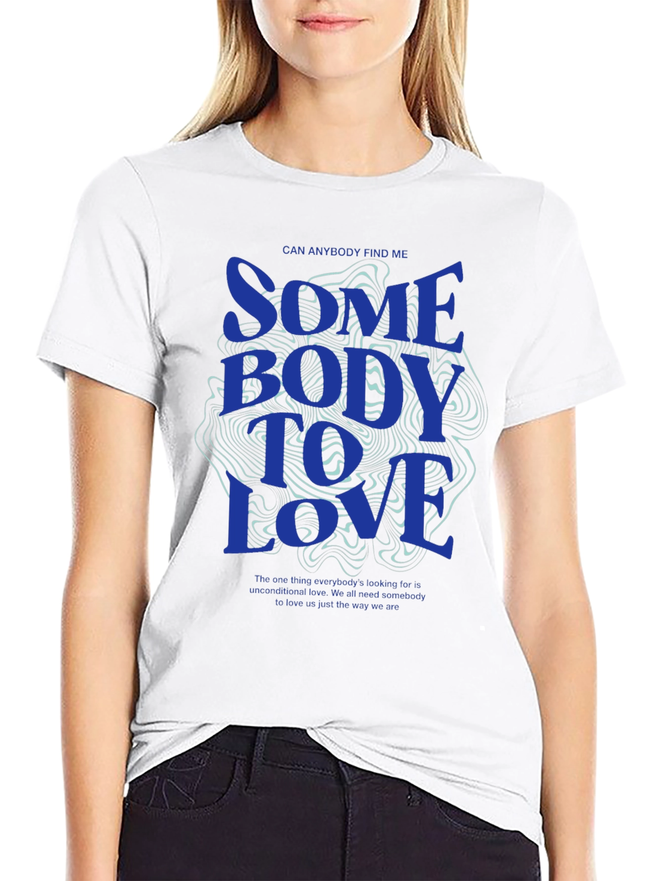 Modern Graphic Tee: Somebody To Love Print
