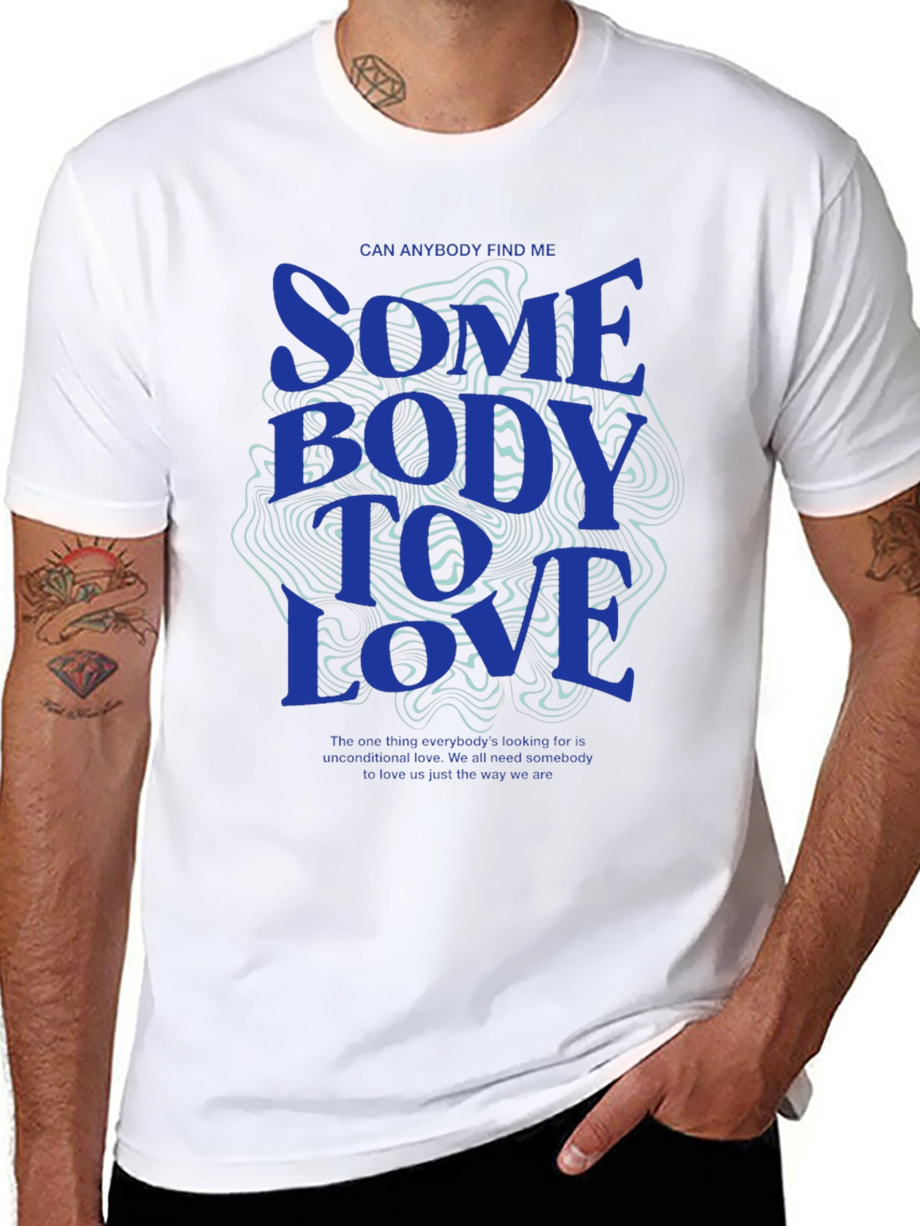Modern Graphic Tee: Somebody To Love Print