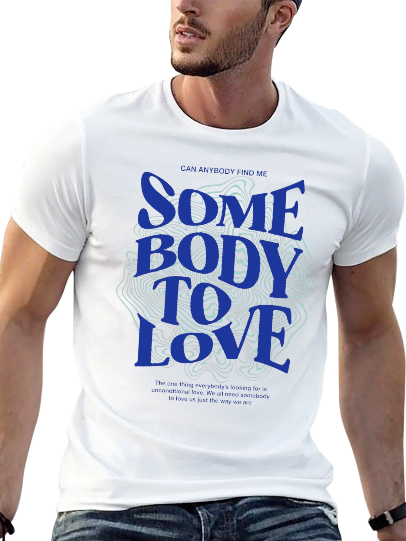Modern Graphic Tee: Somebody To Love Print