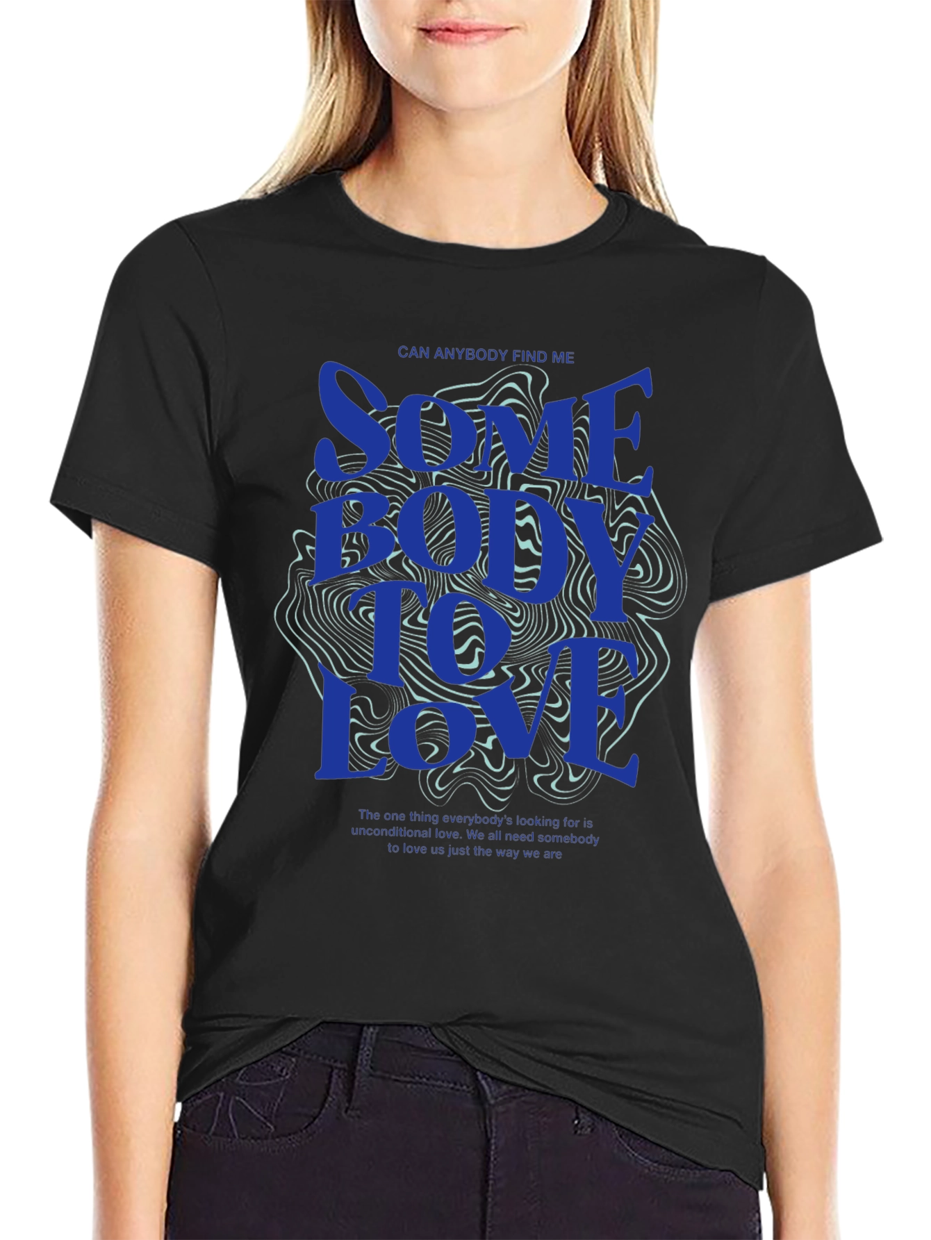 Modern Graphic Tee: Somebody To Love Print
