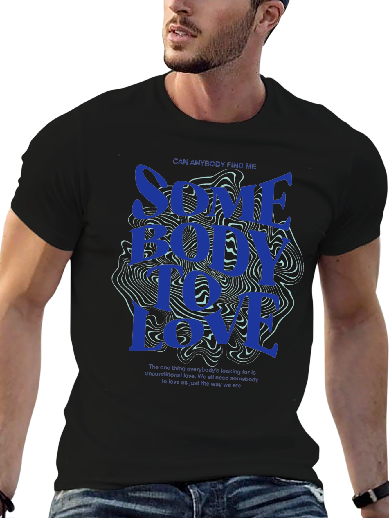 Modern Graphic Tee: Somebody To Love Print