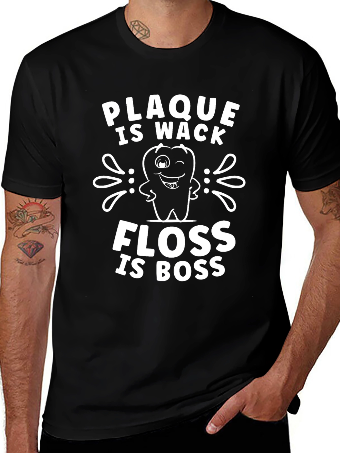 Plaque is Wack Floss is Boss Graphic Tee