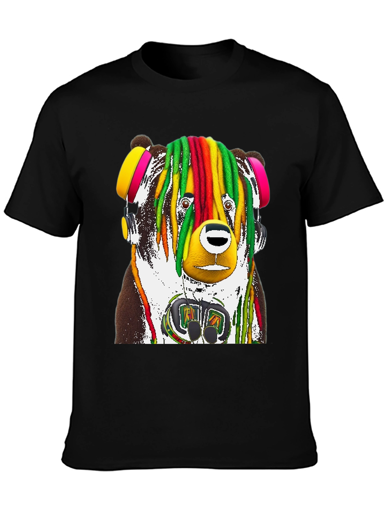 Rasta Bear Graphic Tee - Unique Design