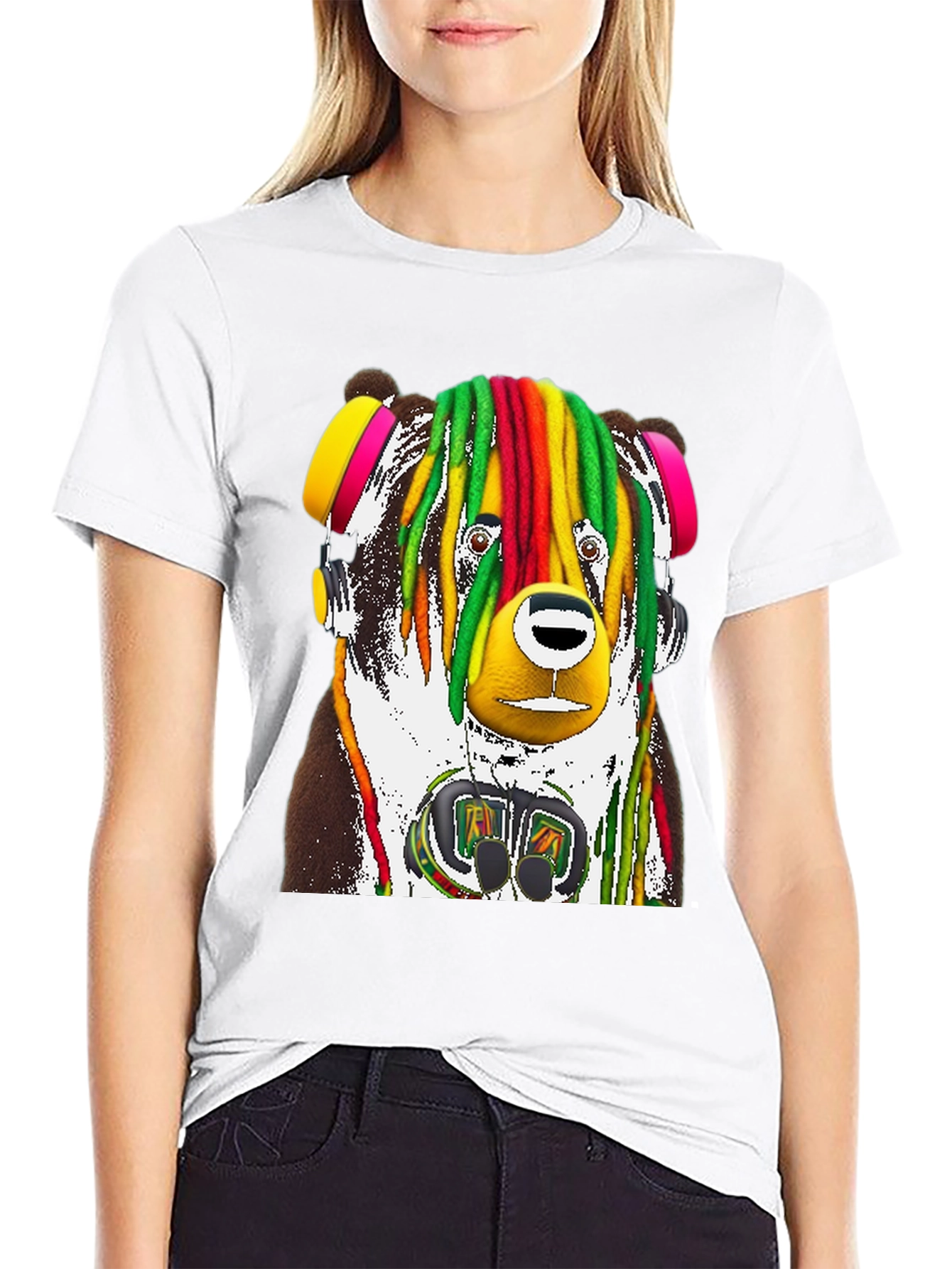 Rasta Bear Graphic Tee - Unique Design