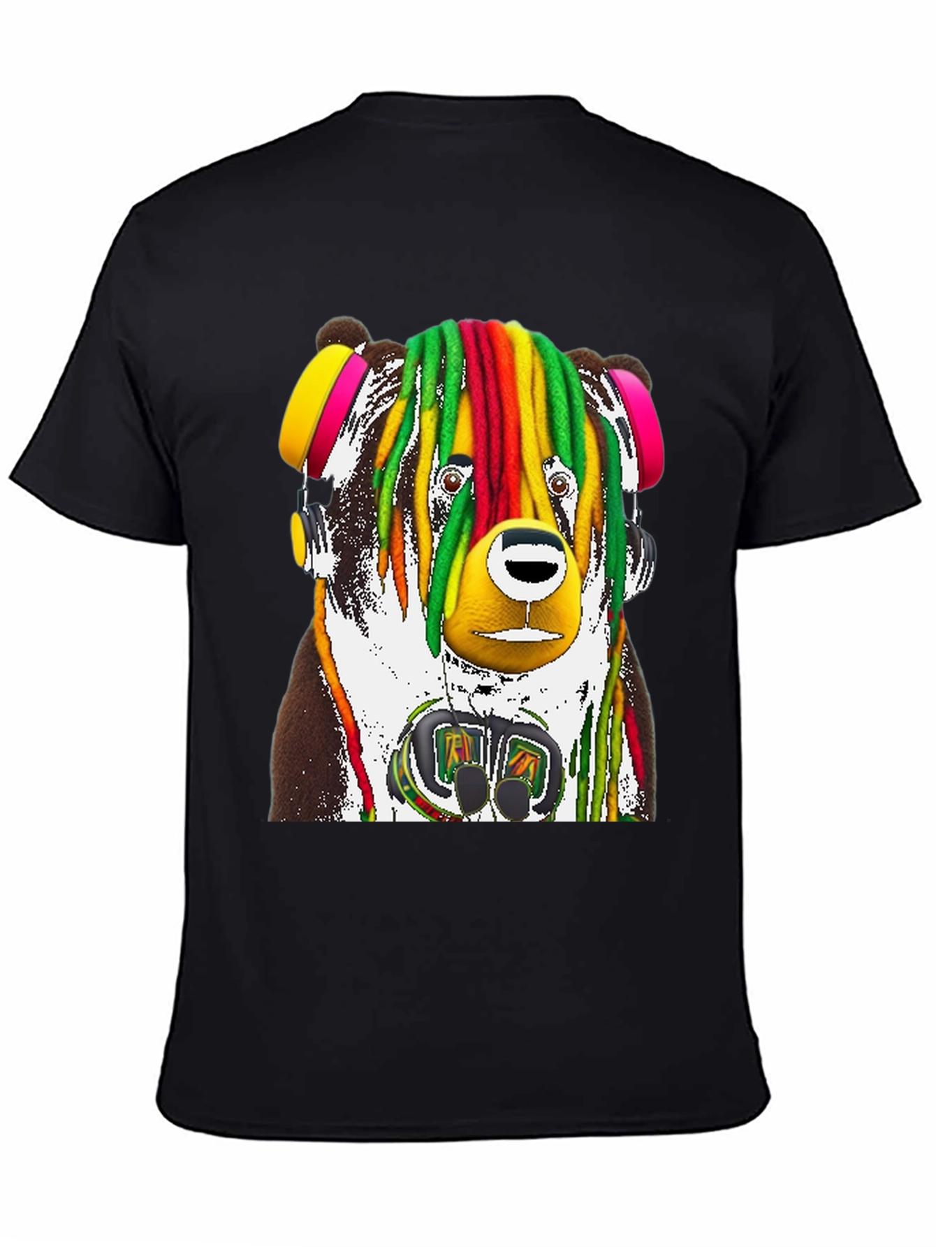 Rasta Bear Graphic Tee - Unique Design