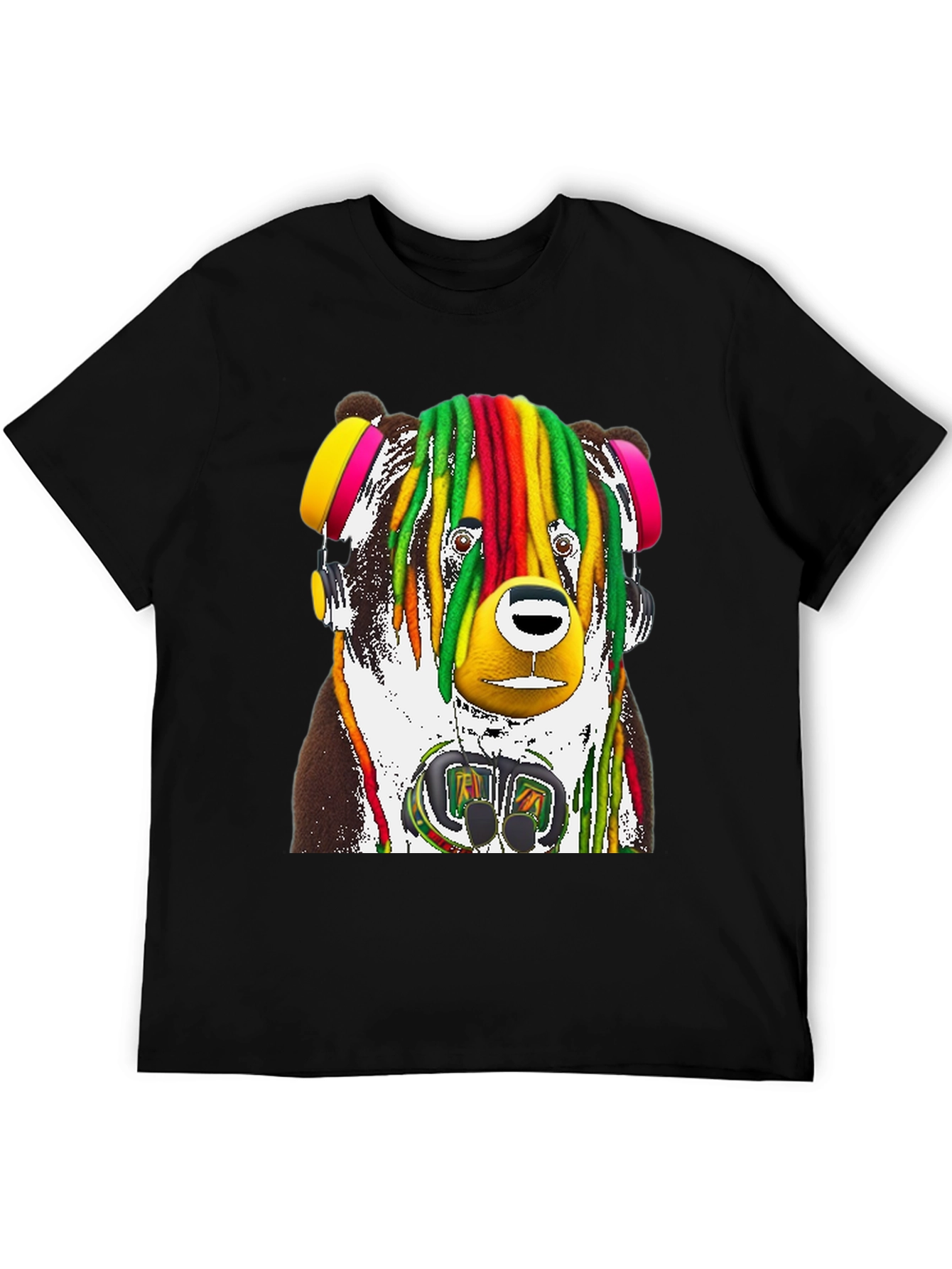 Rasta Bear Graphic Tee - Unique Design
