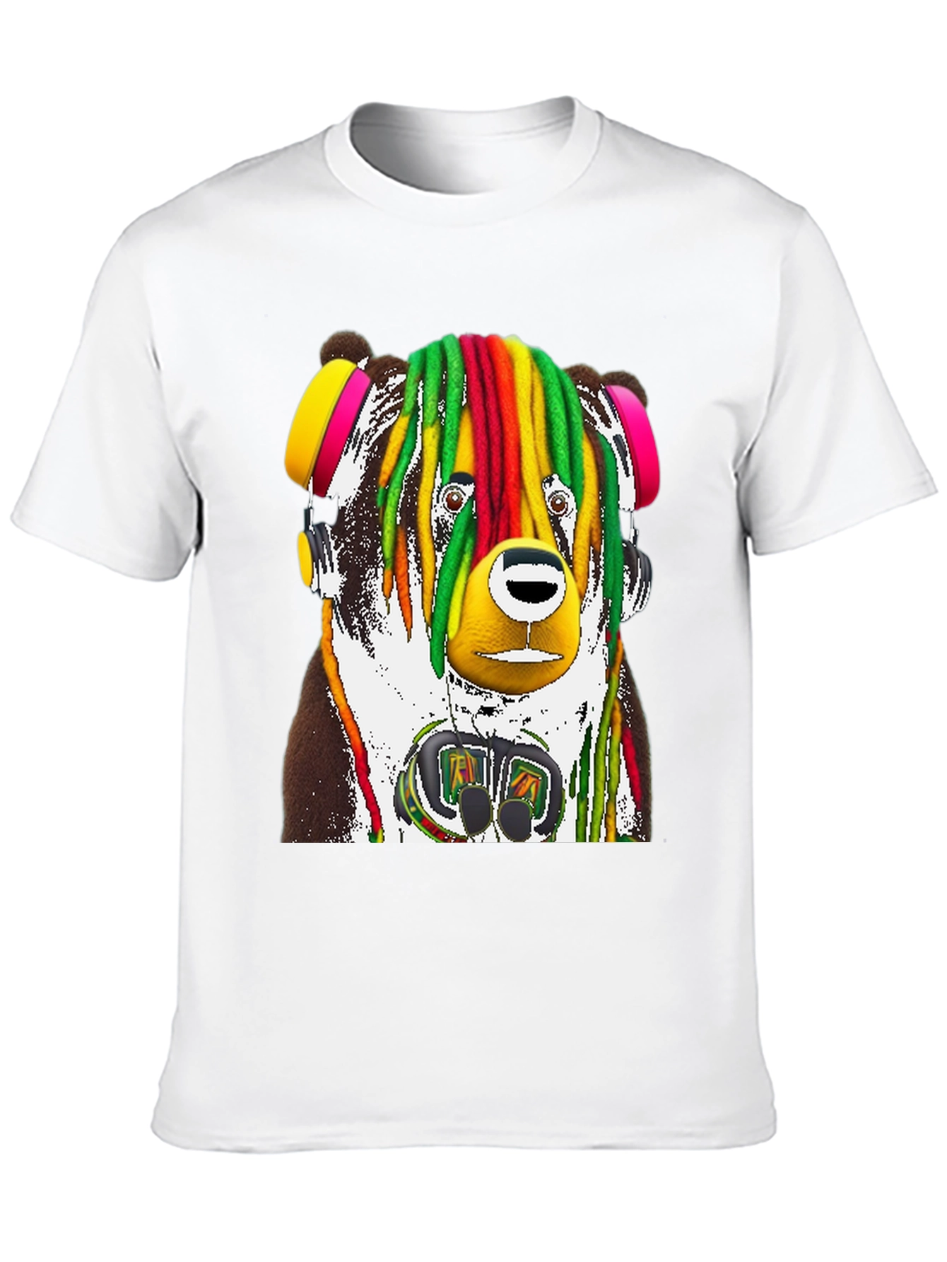 Rasta Bear Graphic Tee - Unique Design