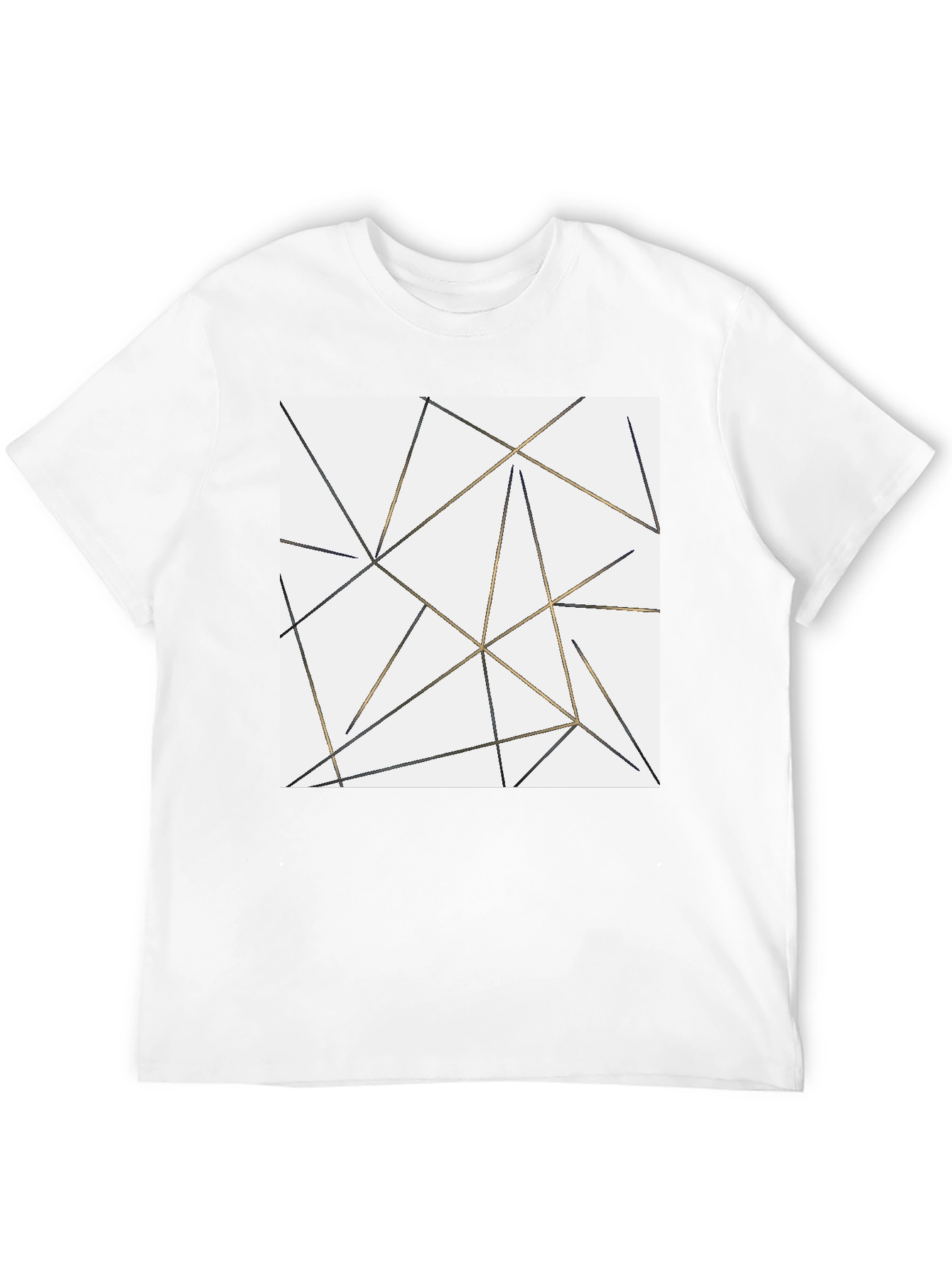 Geometric Lines Black T-Shirt for Men