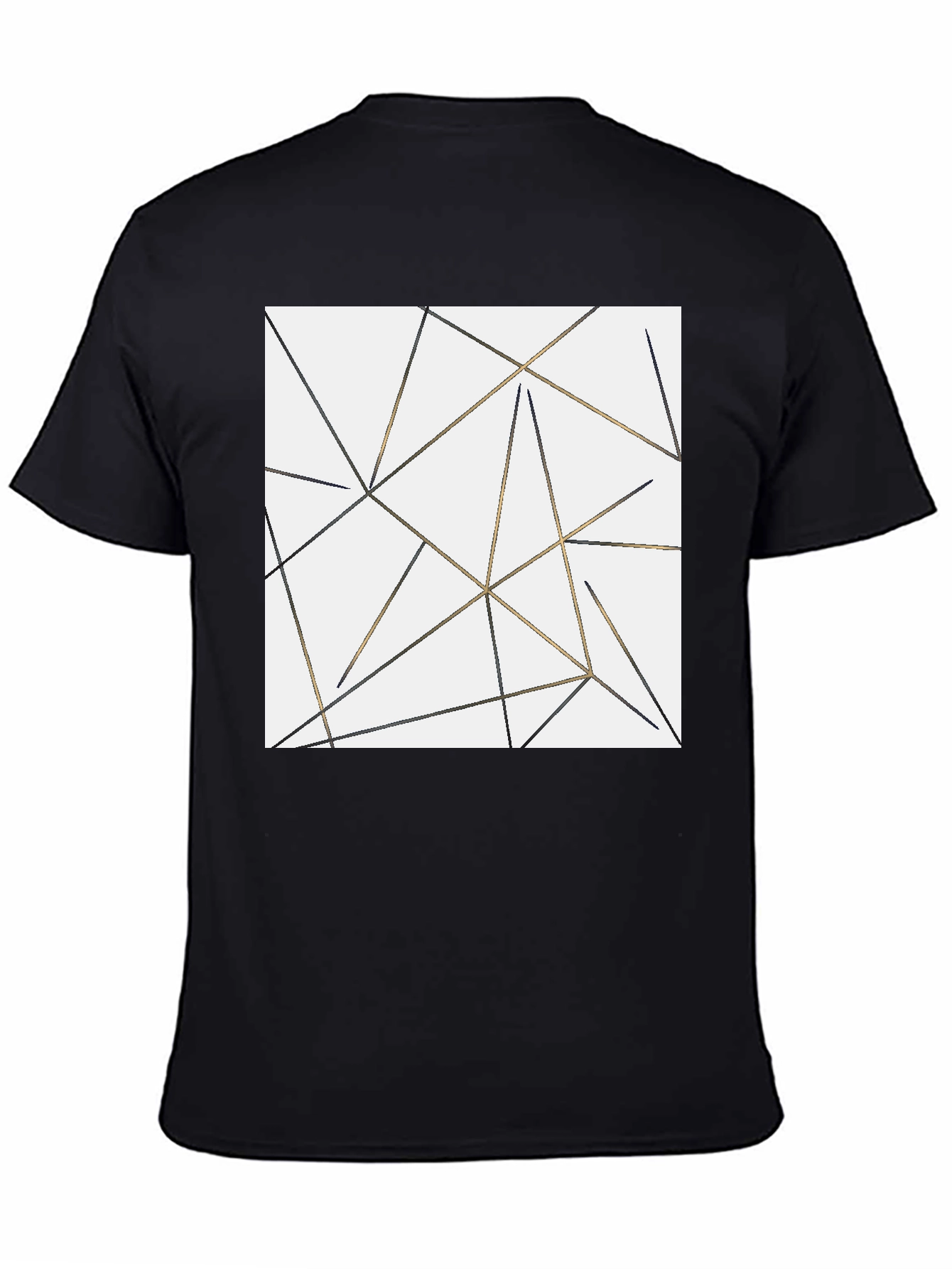 Geometric Lines Black T-Shirt for Men