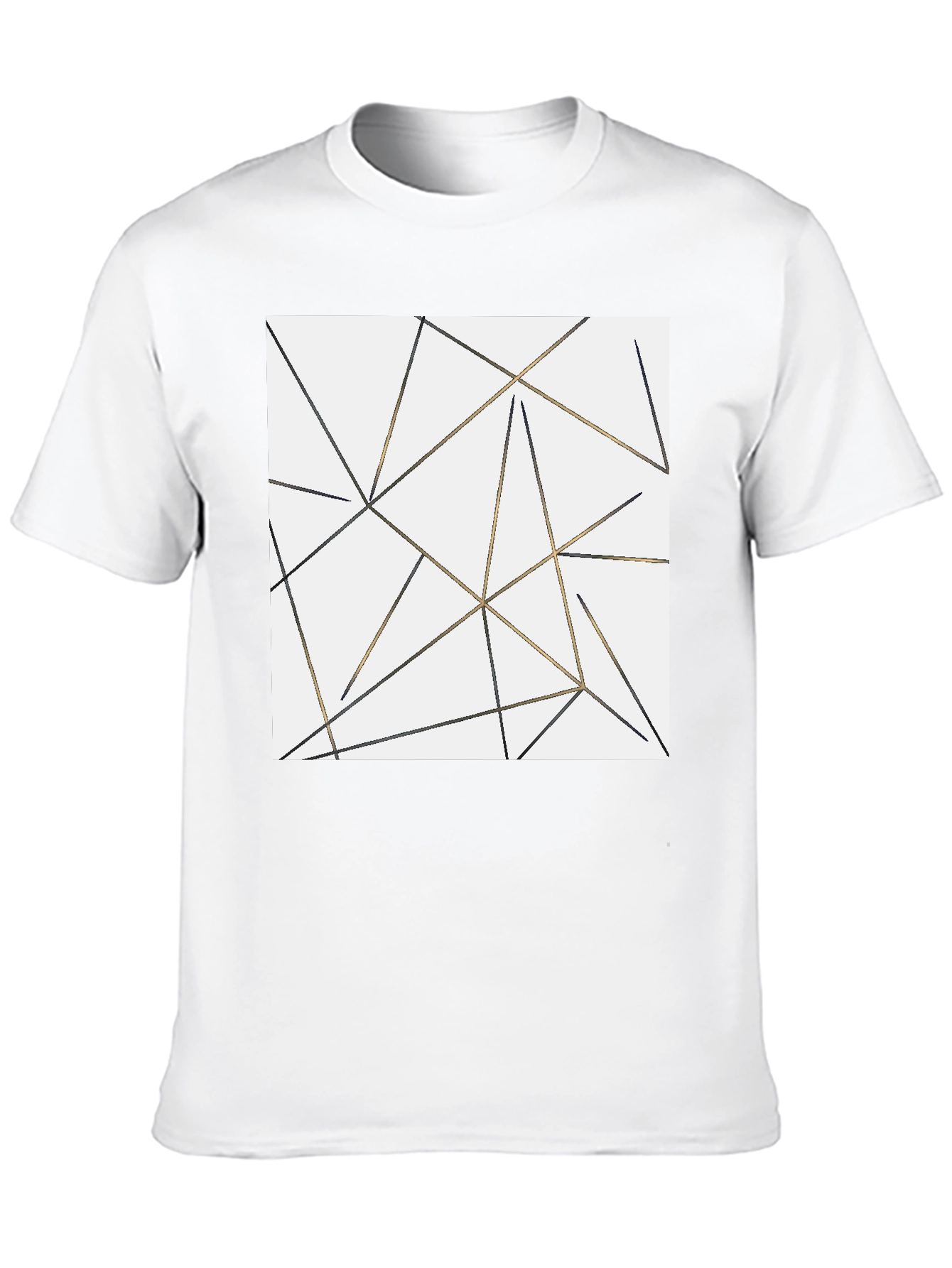 Geometric Lines Black T-Shirt for Men