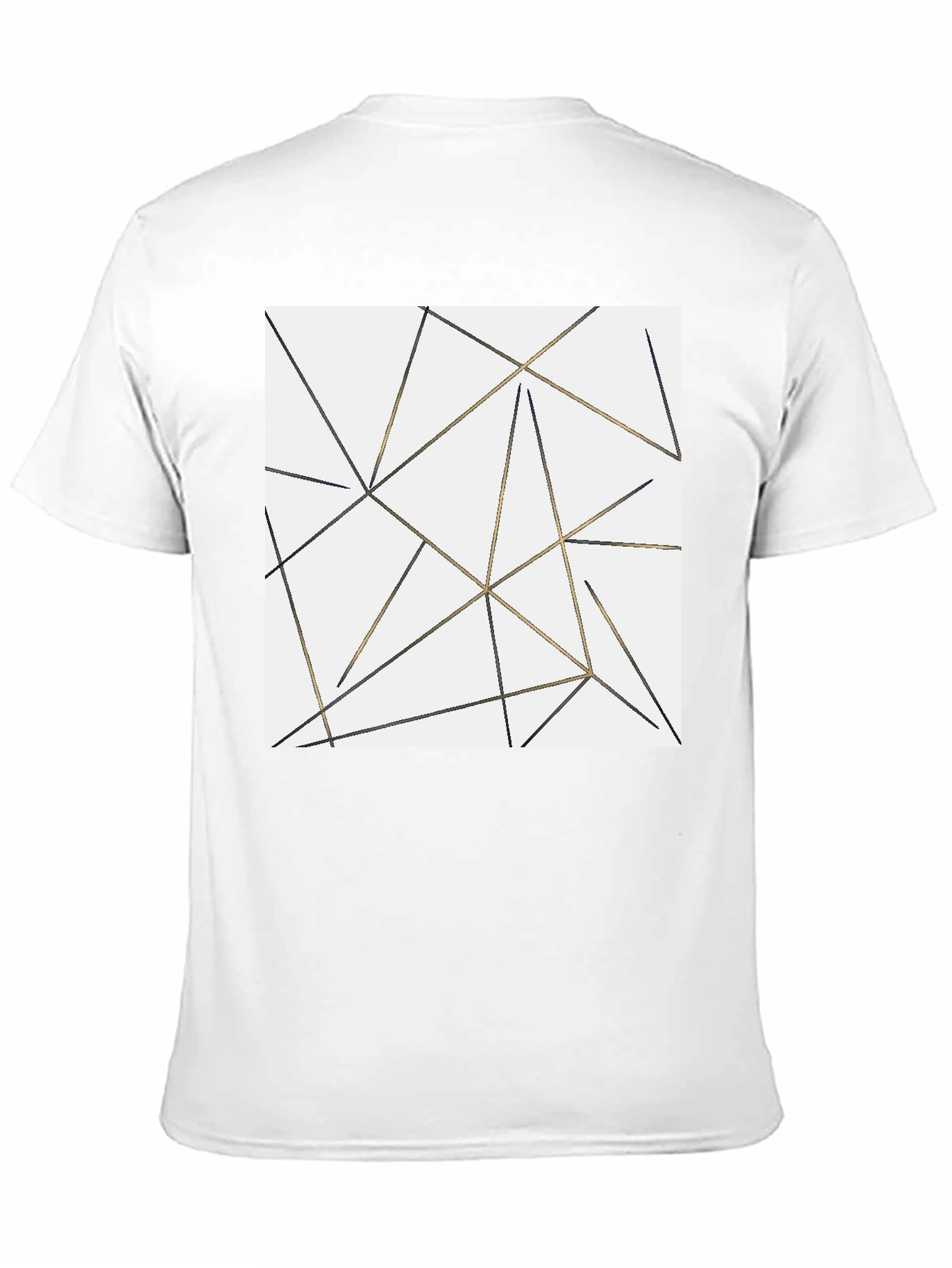 Geometric Lines Black T-Shirt for Men