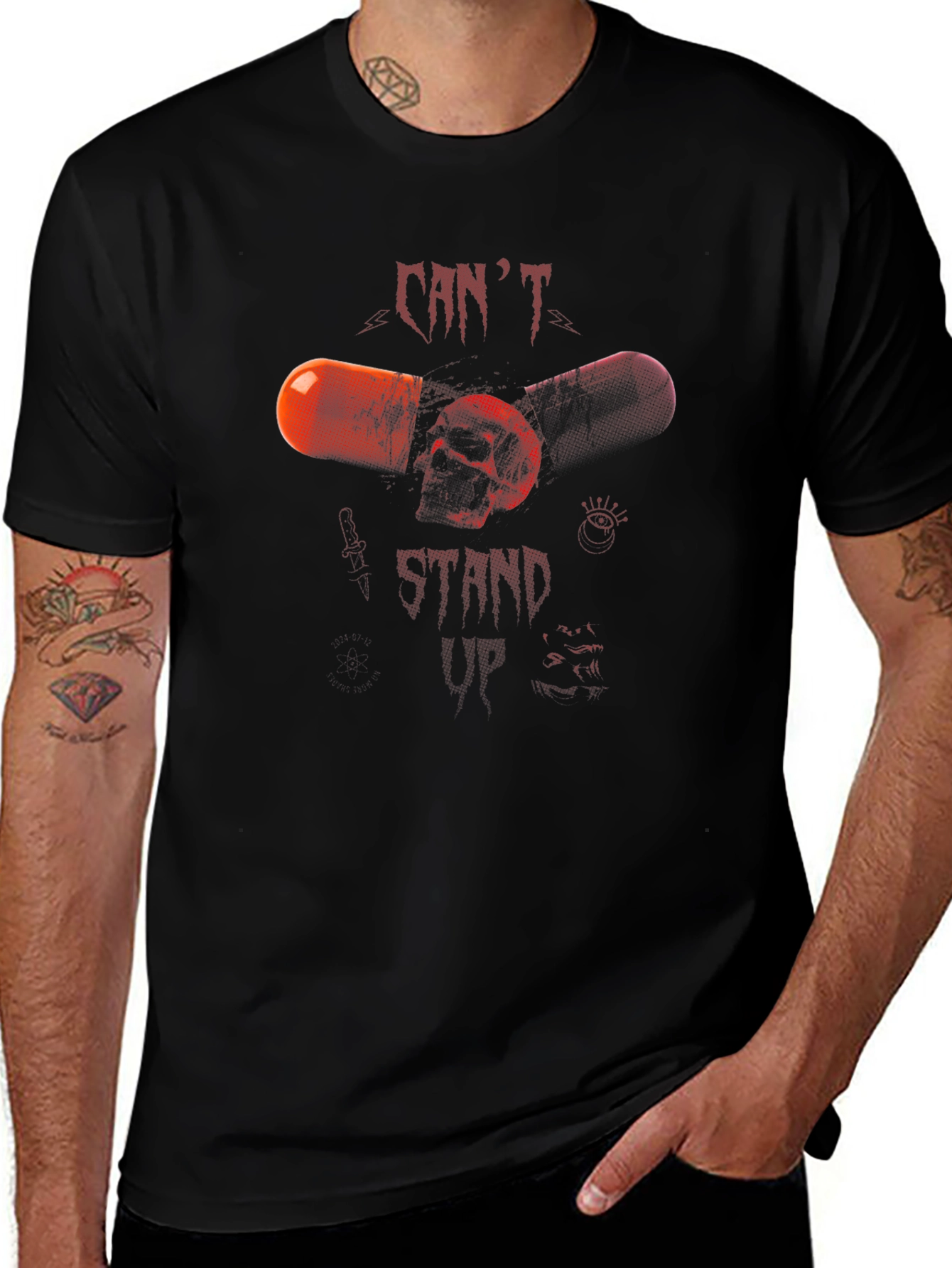 Graphic Print Black T-Shirt