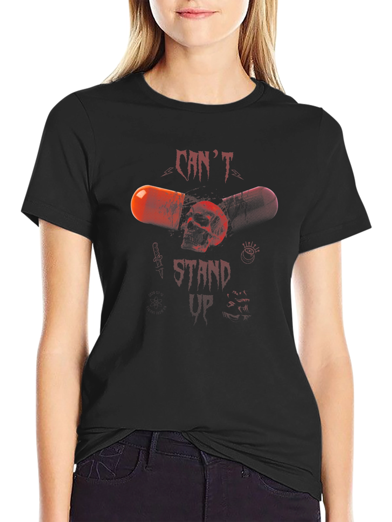 Graphic Print Black T-Shirt