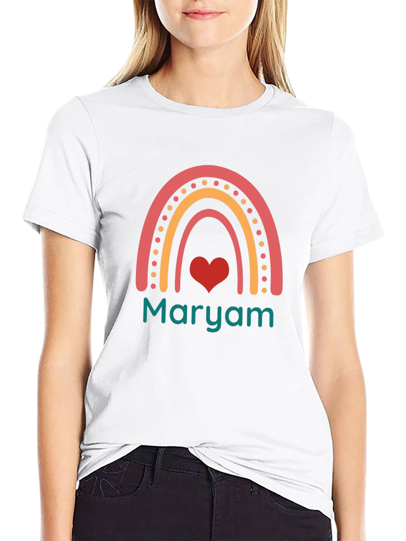 Personalized Rainbow Heart Name T-Shirt