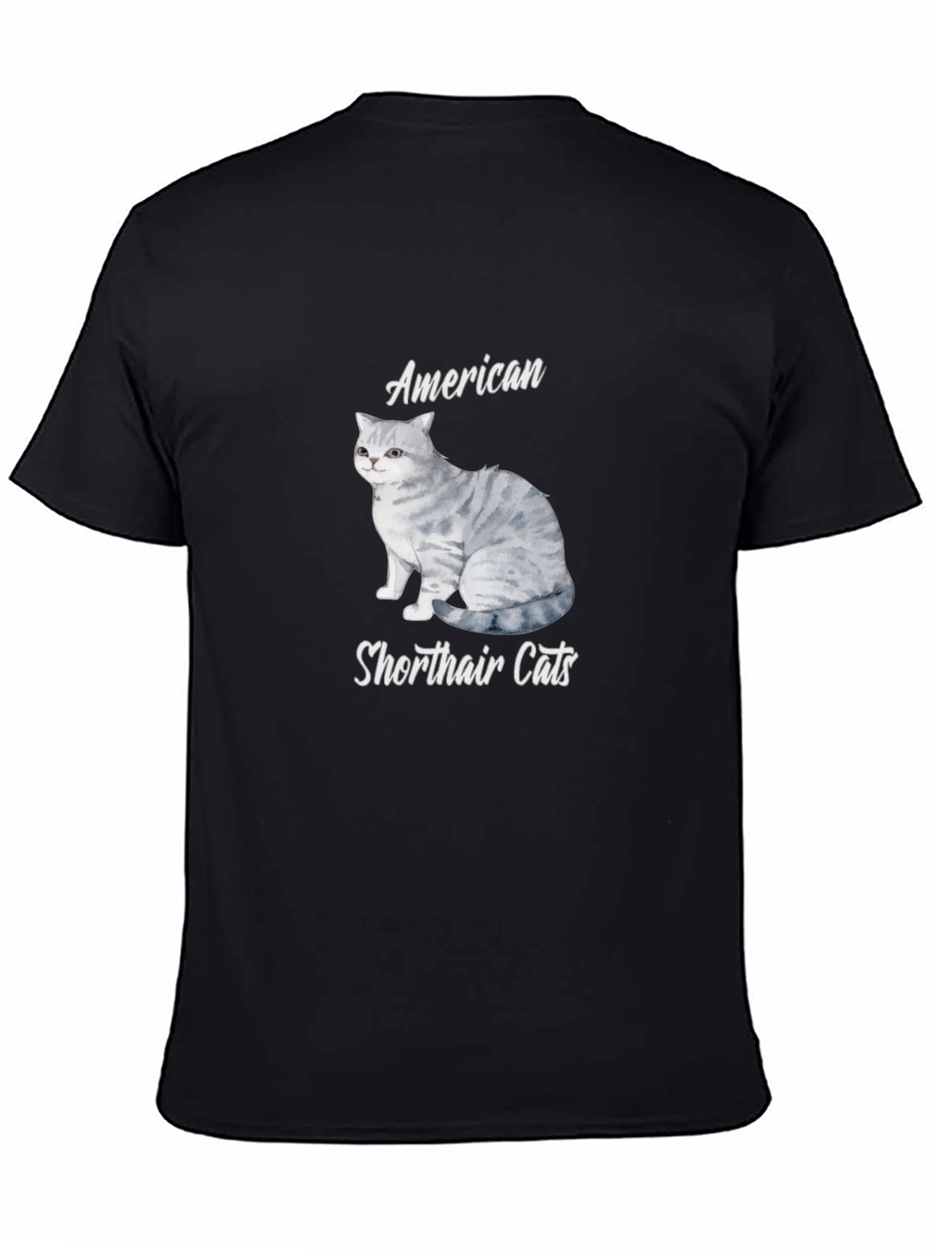 American Shorthair Cat T-Shirt - Unisex Black Tee