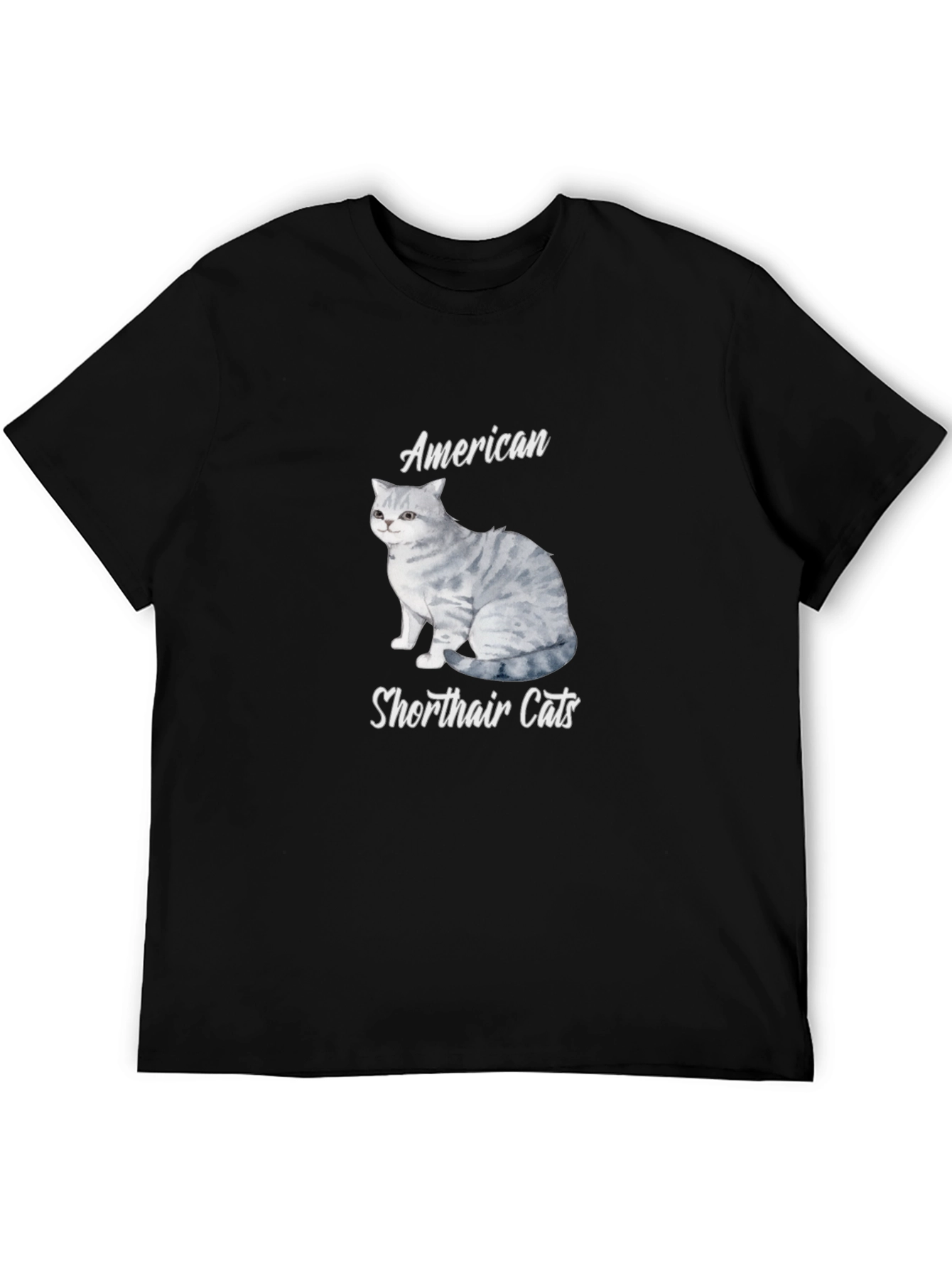 American Shorthair Cat T-Shirt - Unisex Black Tee