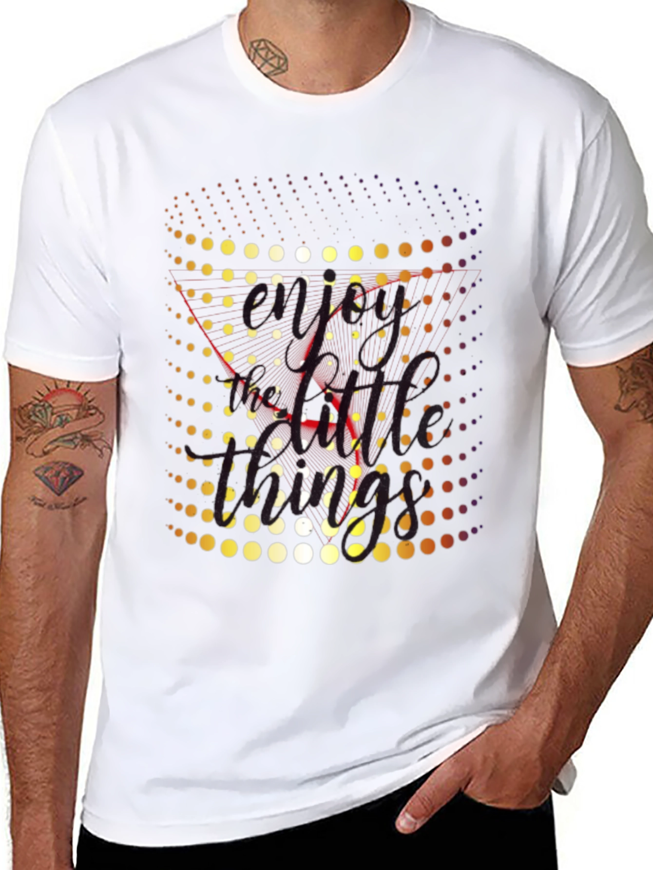 Retro Dot Matrix Graphic Tee - Black Crewneck T-Shirt