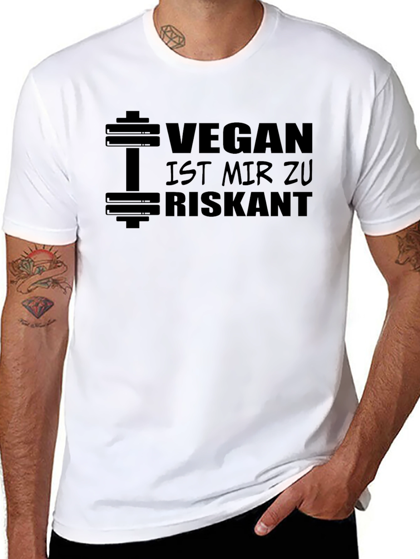 Vegan Is Too Risky T-Shirt - Weightlifting