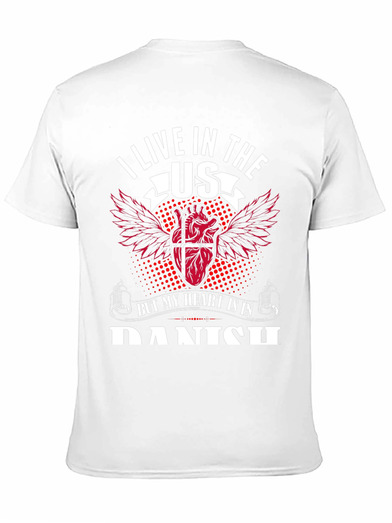 Danish Heart T-Shirt: I Live in the US