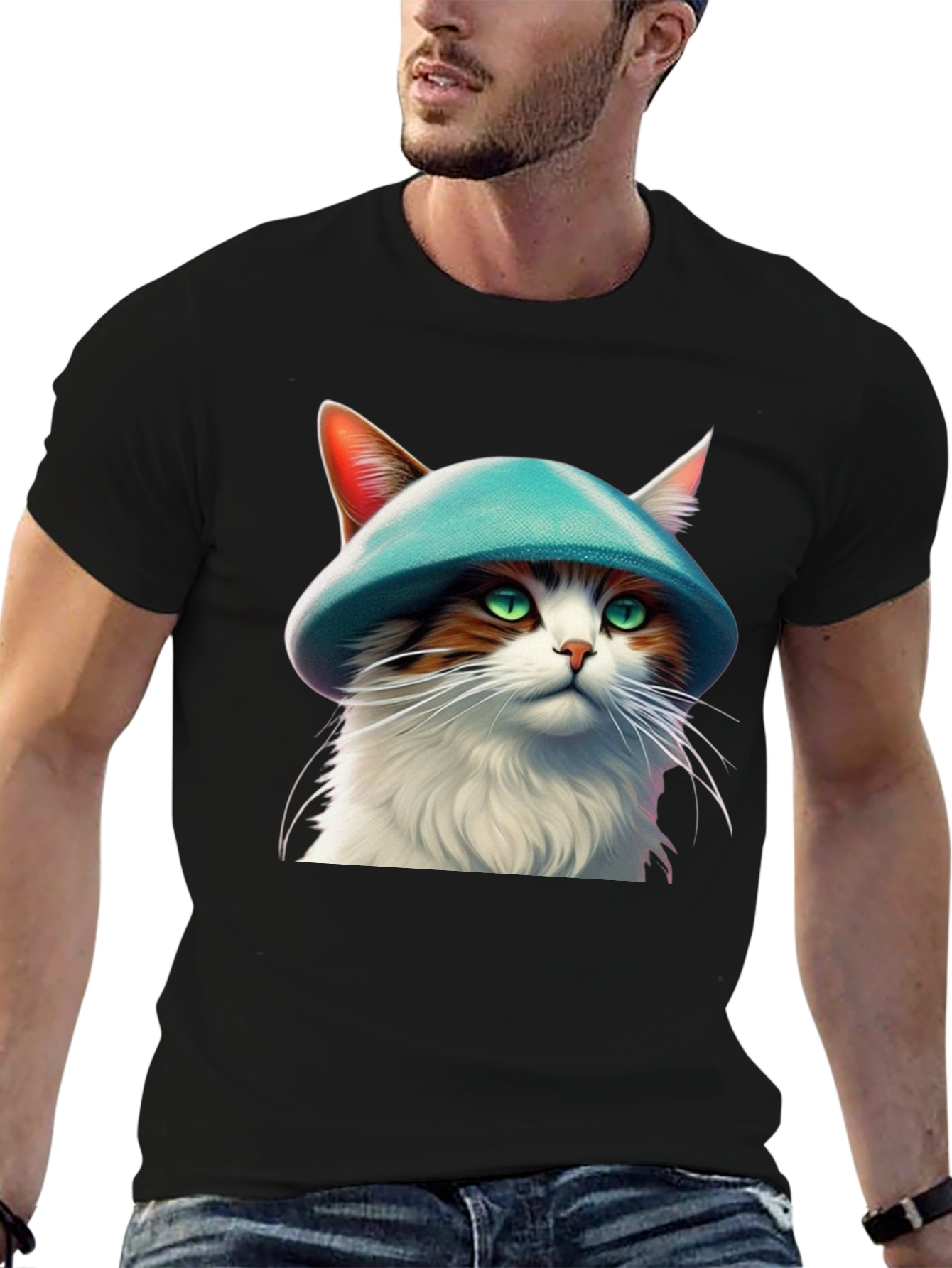 Cat with Hat Graphic T-Shirt
