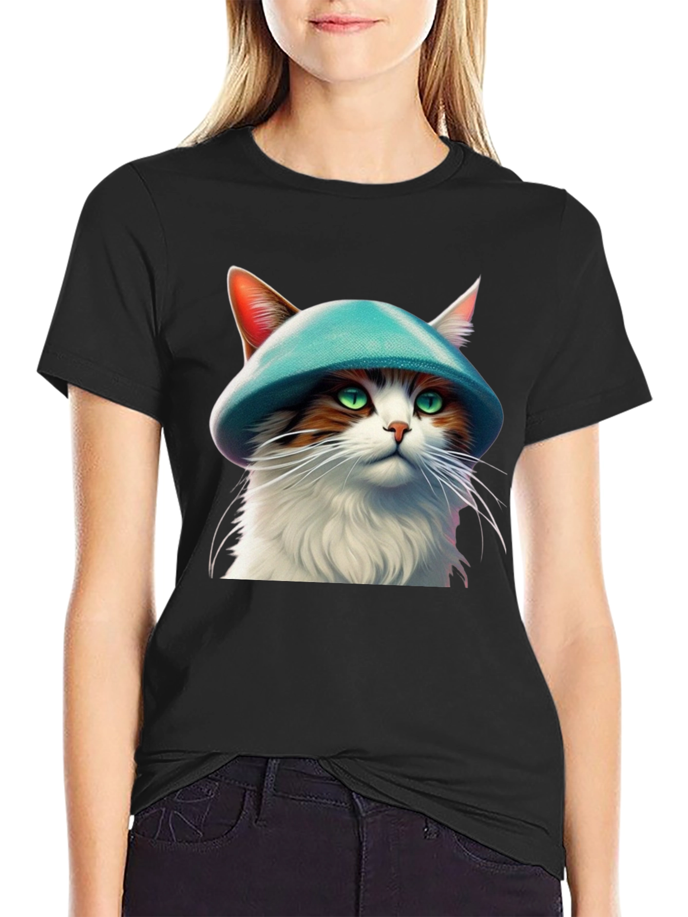 Cat with Hat Graphic T-Shirt