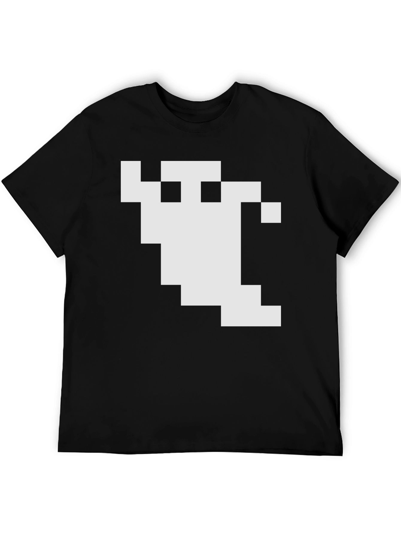Pixel Ghost Graphic Black T-Shirt