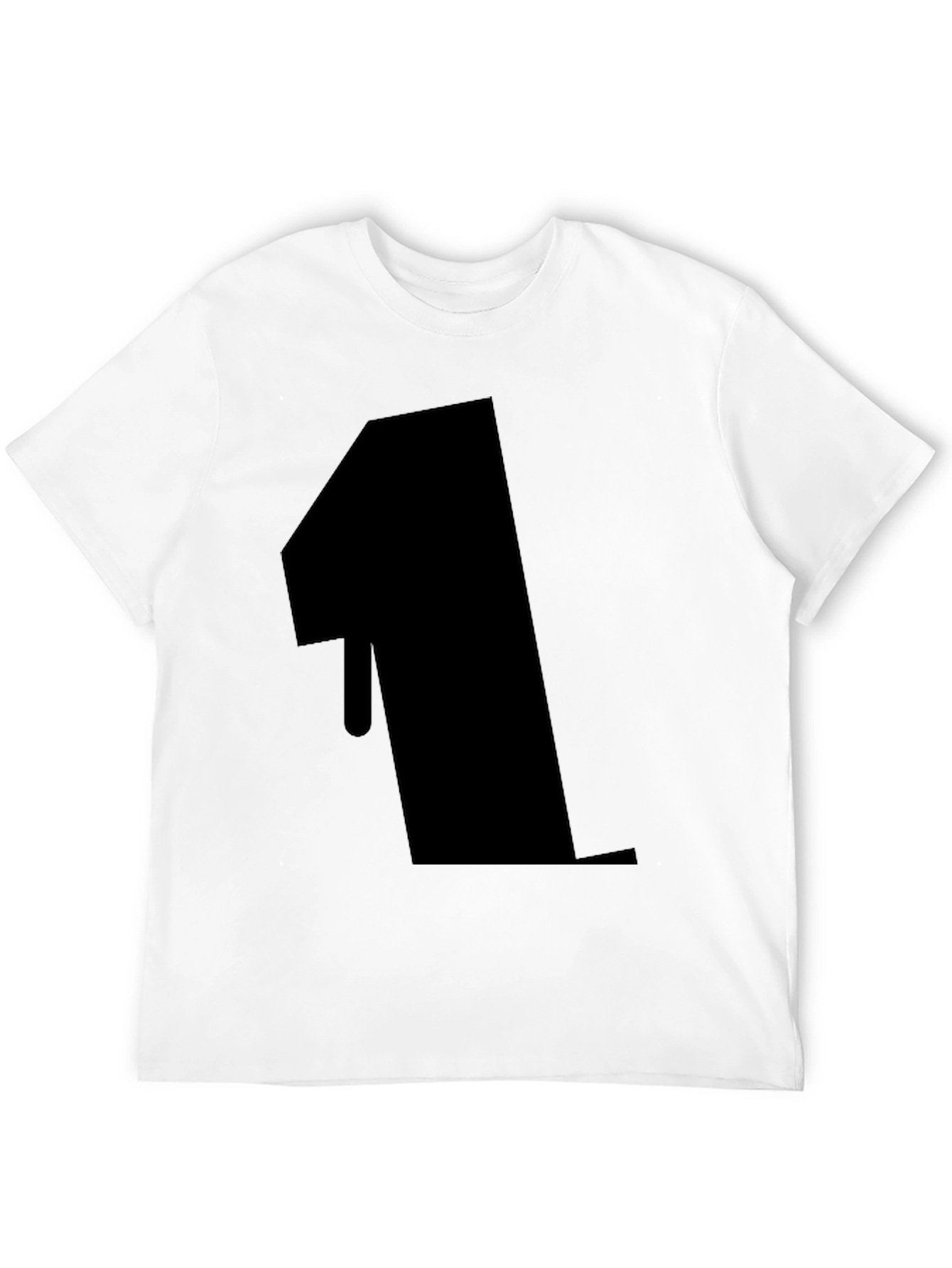 Bold Number 1 Graphic Tee - Black Cotton Blend