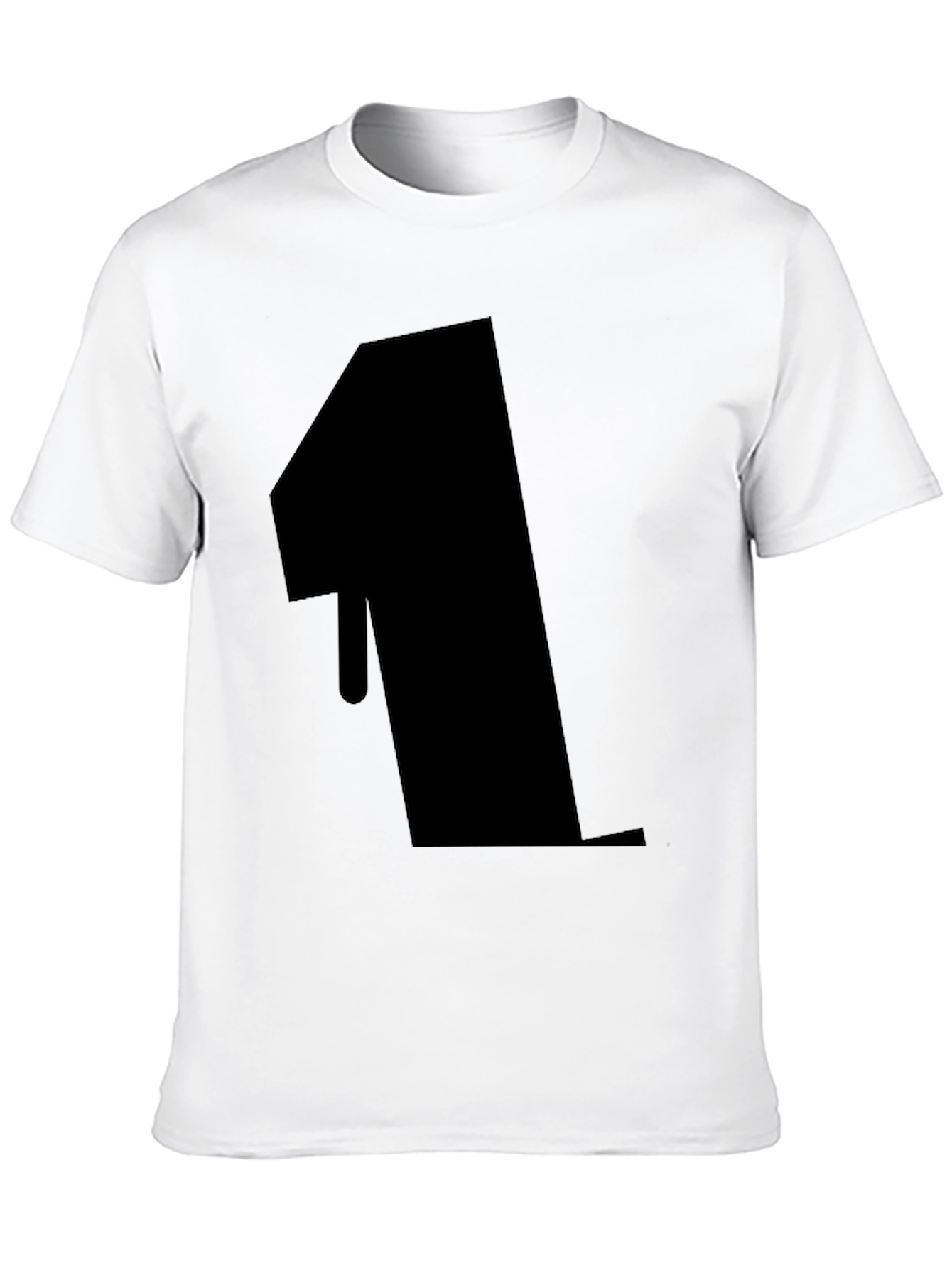 Bold Number 1 Graphic Tee - Black Cotton Blend