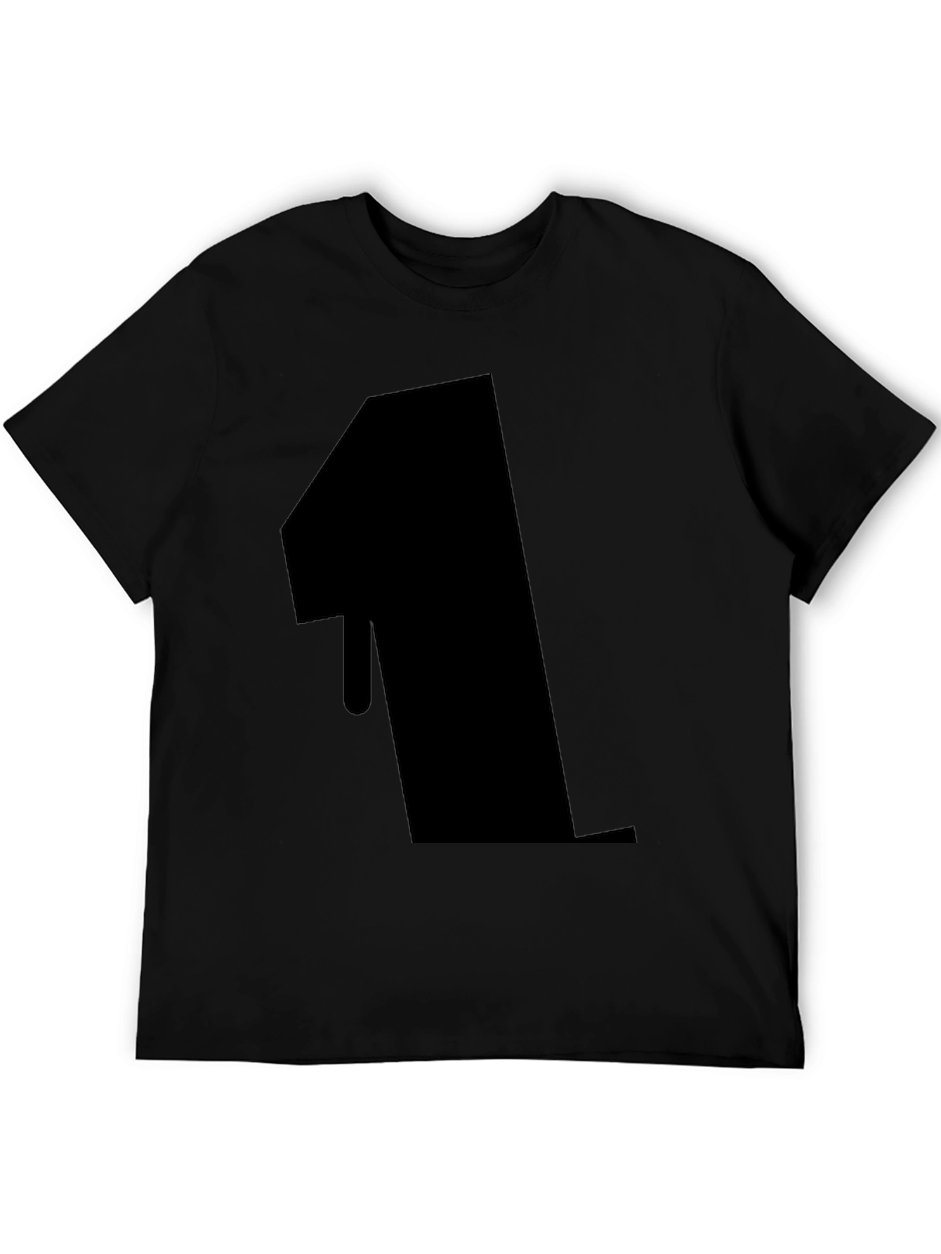 Bold Number 1 Graphic Tee - Black Cotton Blend