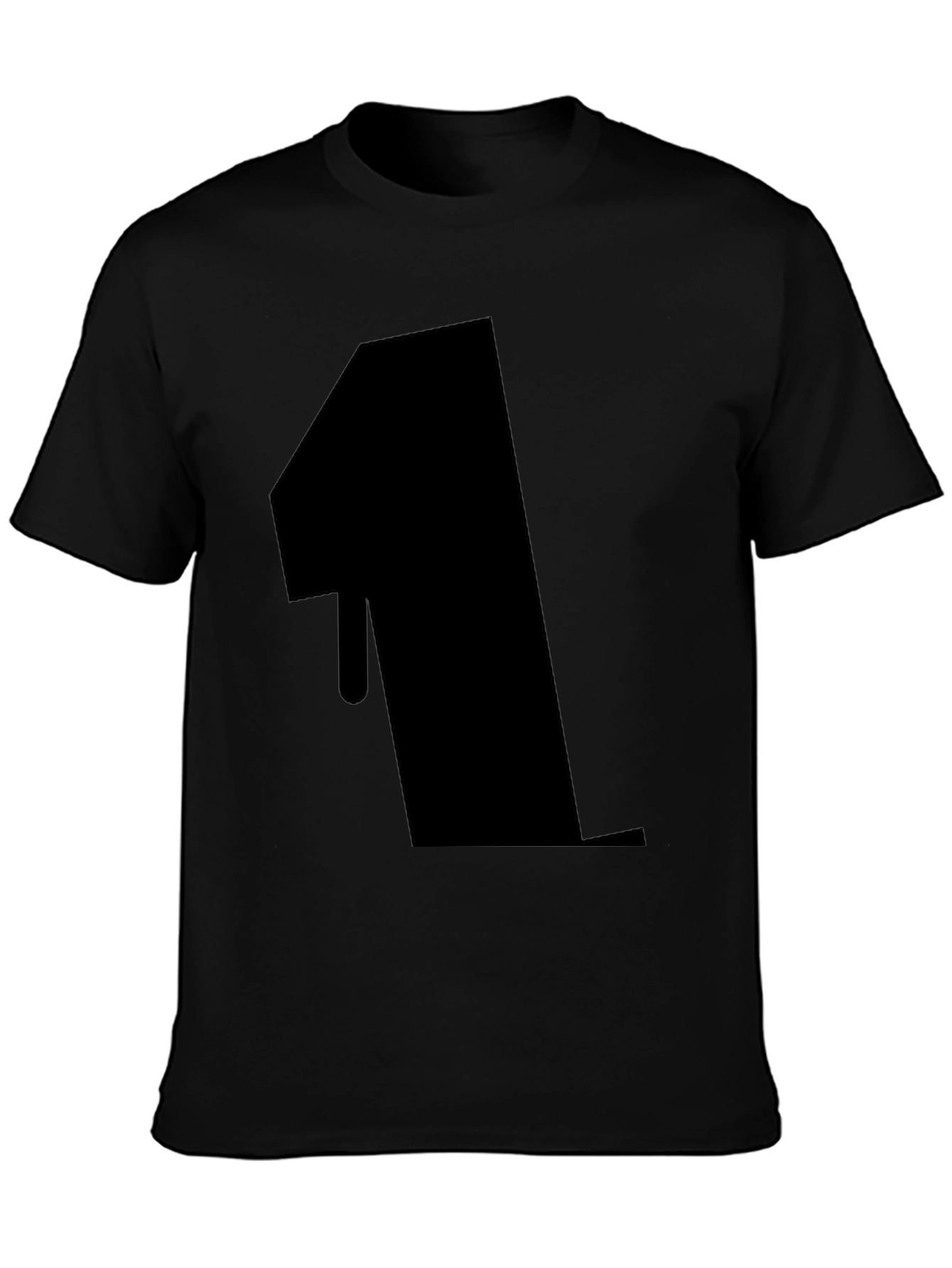 Bold Number 1 Graphic Tee - Black Cotton Blend