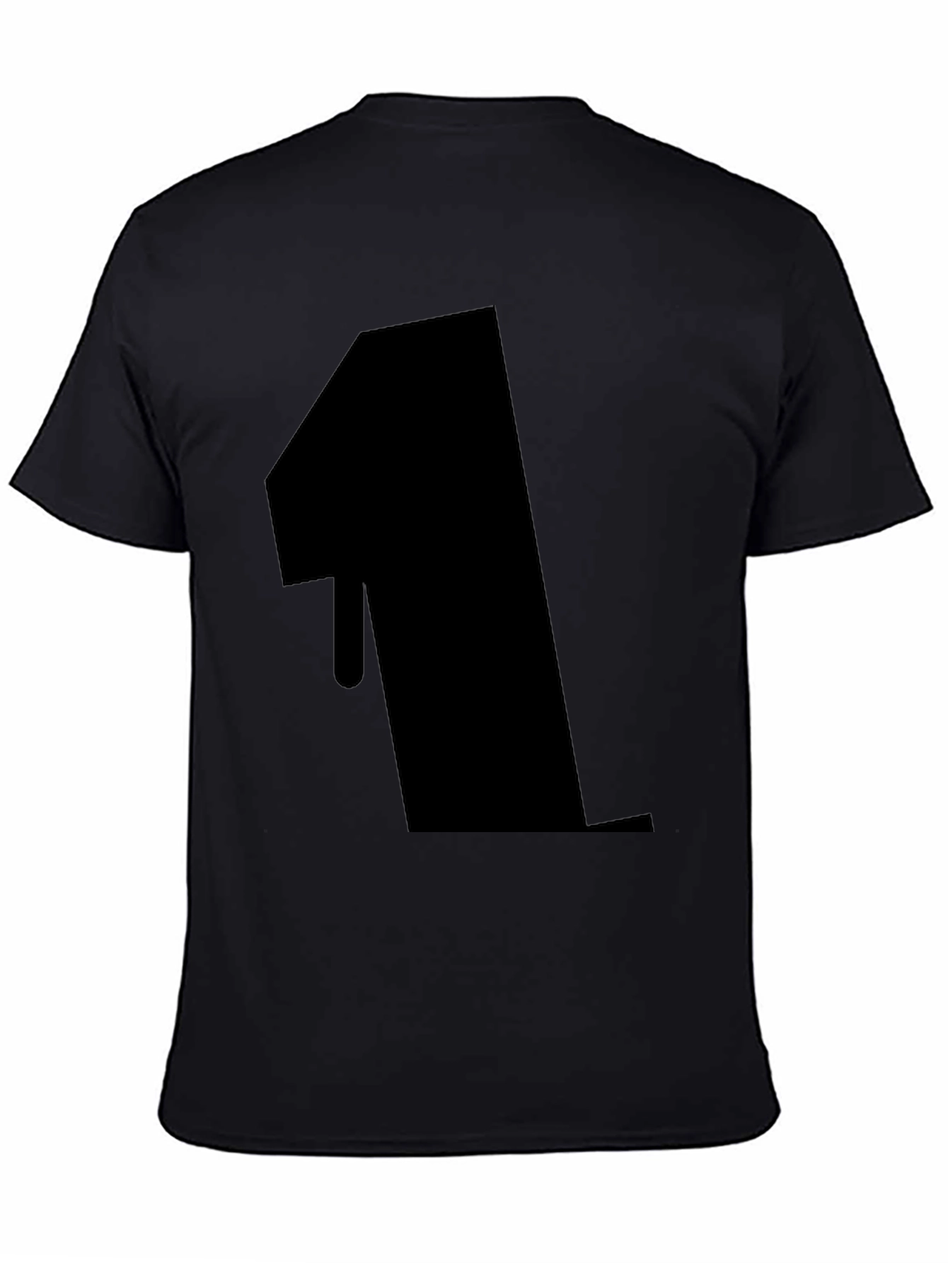 Bold Number 1 Graphic Tee - Black Cotton Blend