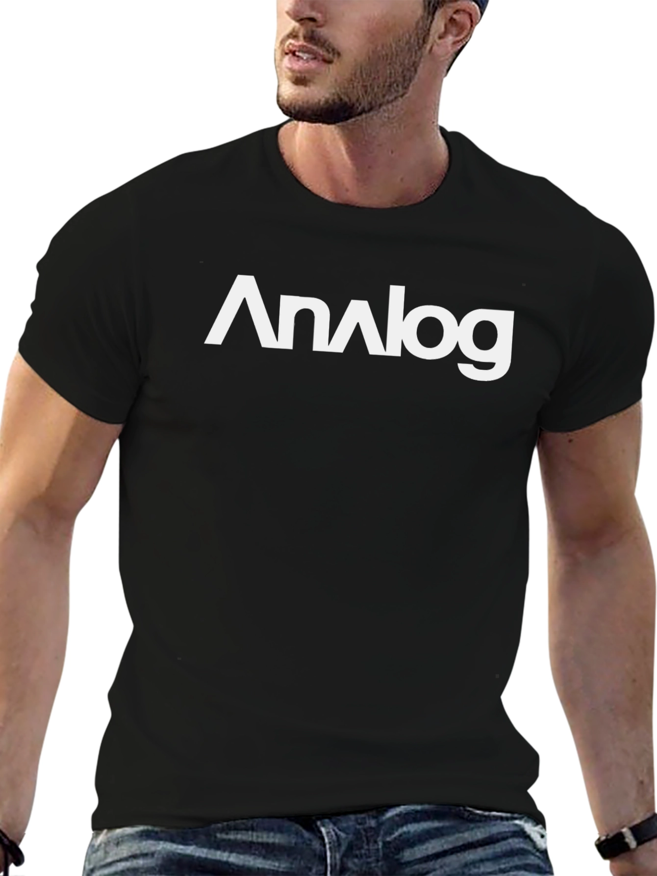 Analog Graphic Tee - Stylish Black Cotton T-Shirt