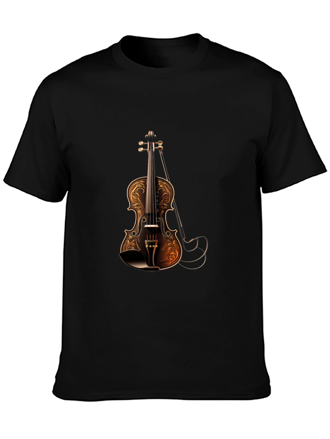 Violin Graphic Black T-Shirt | Stylish Music Tee