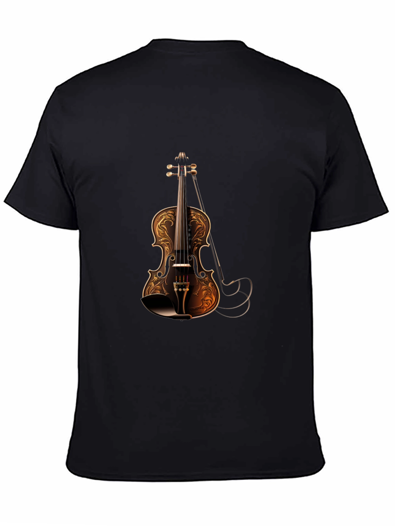 Violin Graphic Black T-Shirt | Stylish Music Tee