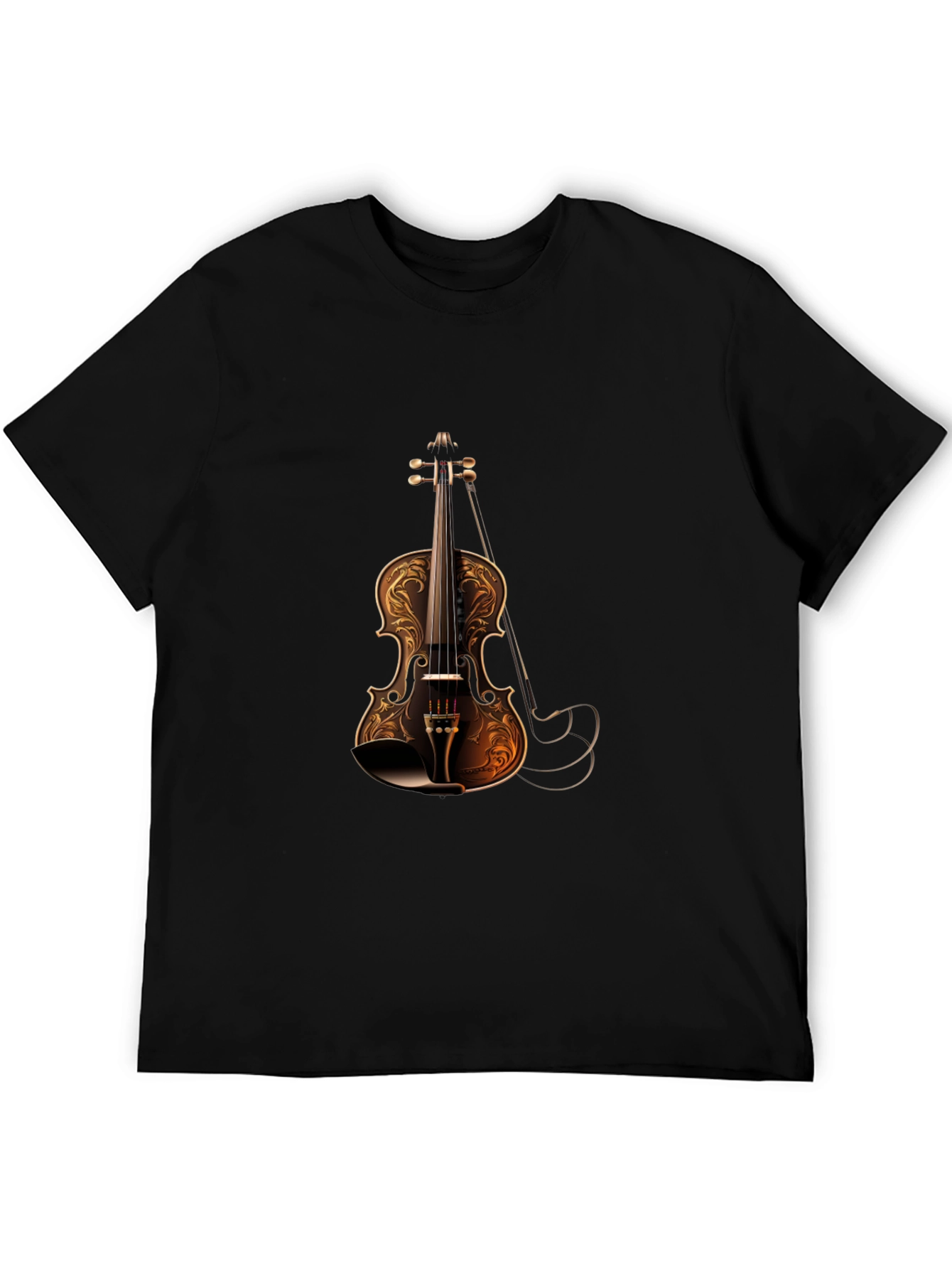Violin Graphic Black T-Shirt | Stylish Music Tee