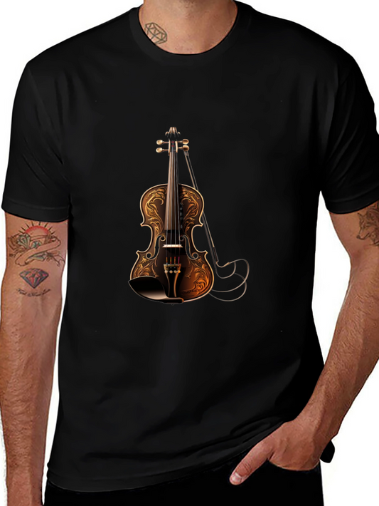 Violin Graphic Black T-Shirt | Stylish Music Tee