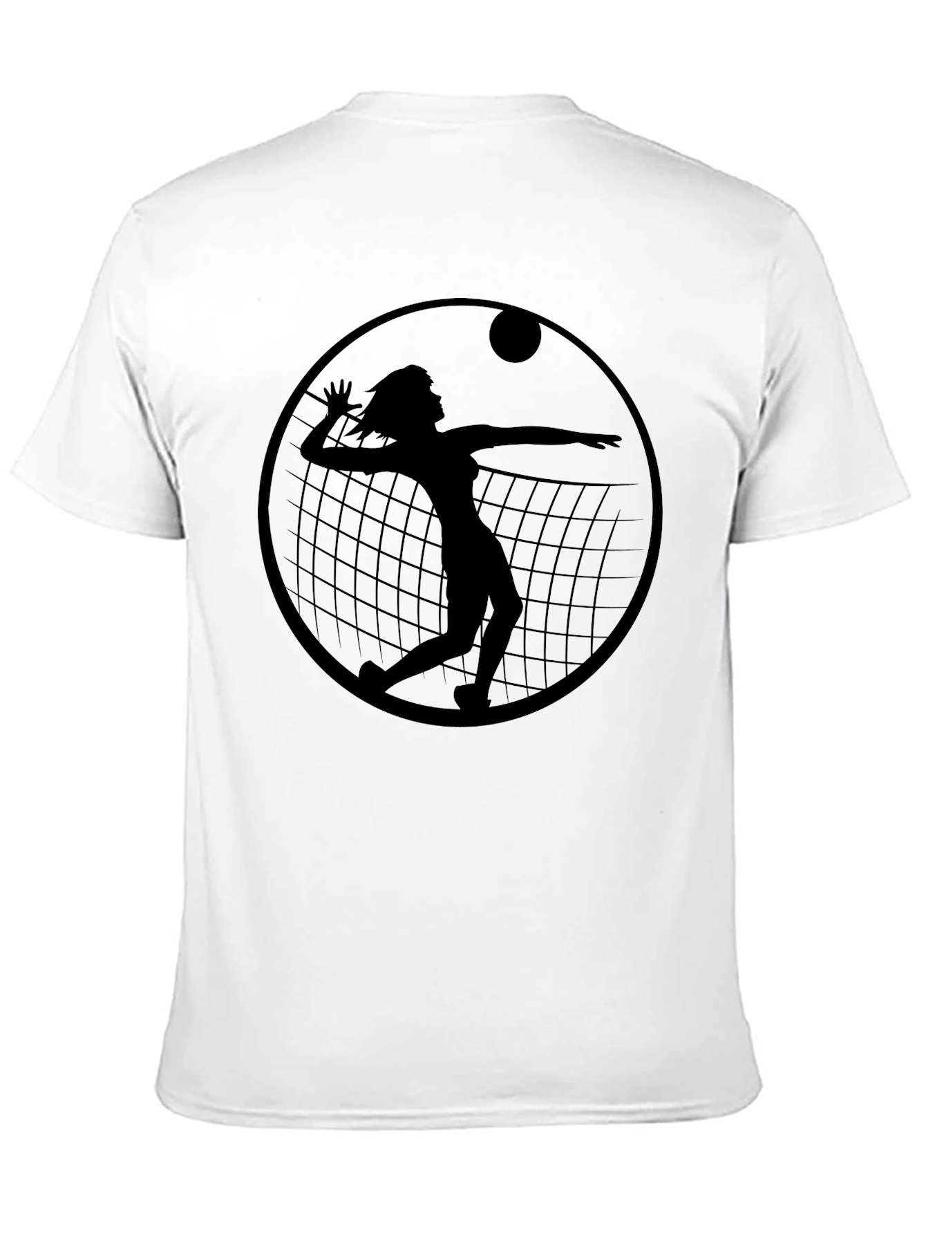 Volleyball Silhouette Graphic T-Shirt - Black