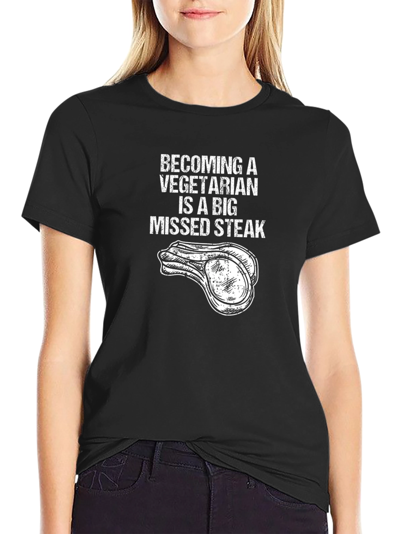 Missed Steak Graphic Tee - Funny Meat Lover Shirt