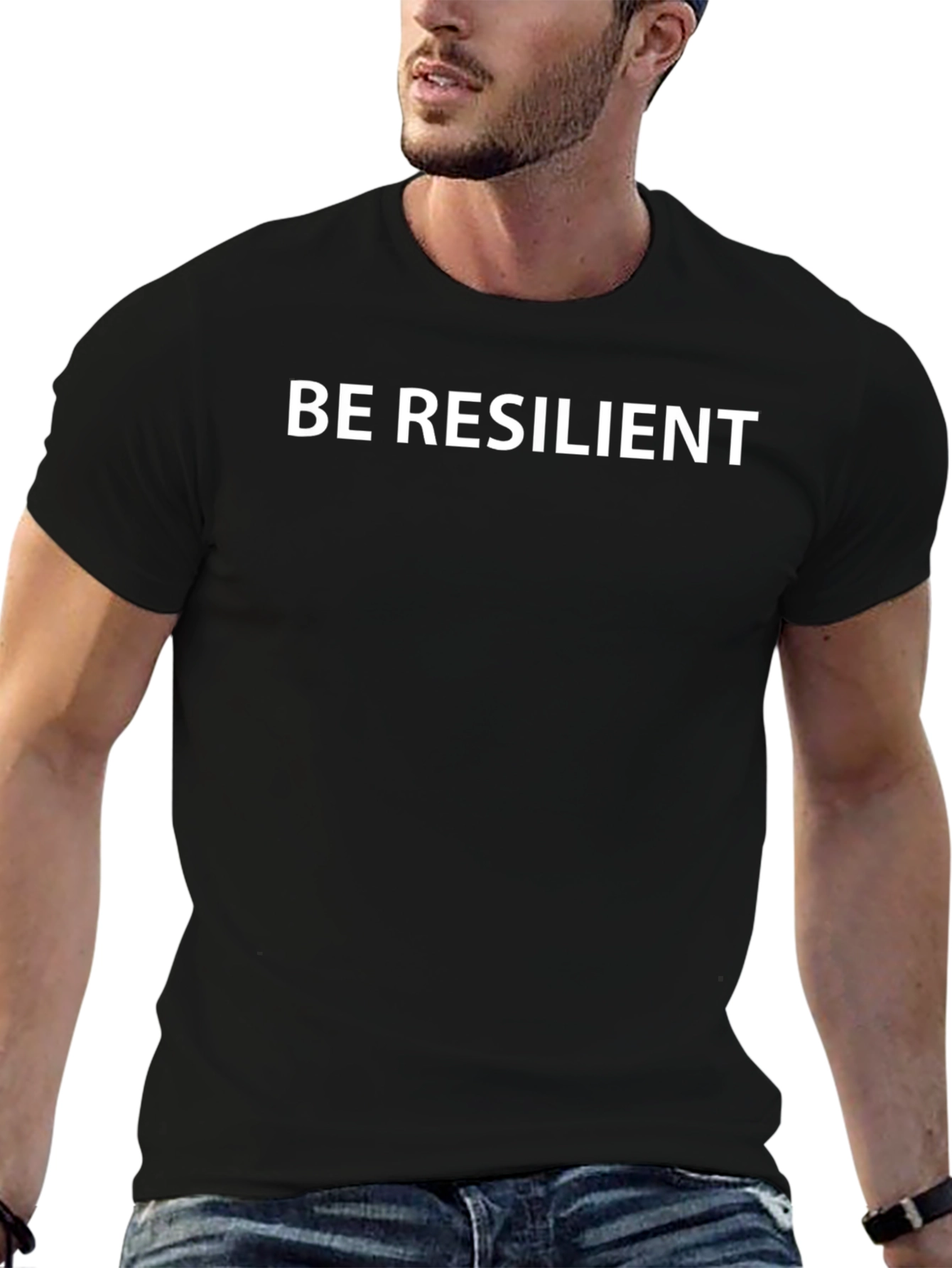Be Resilient Black Tee - Motivational Style