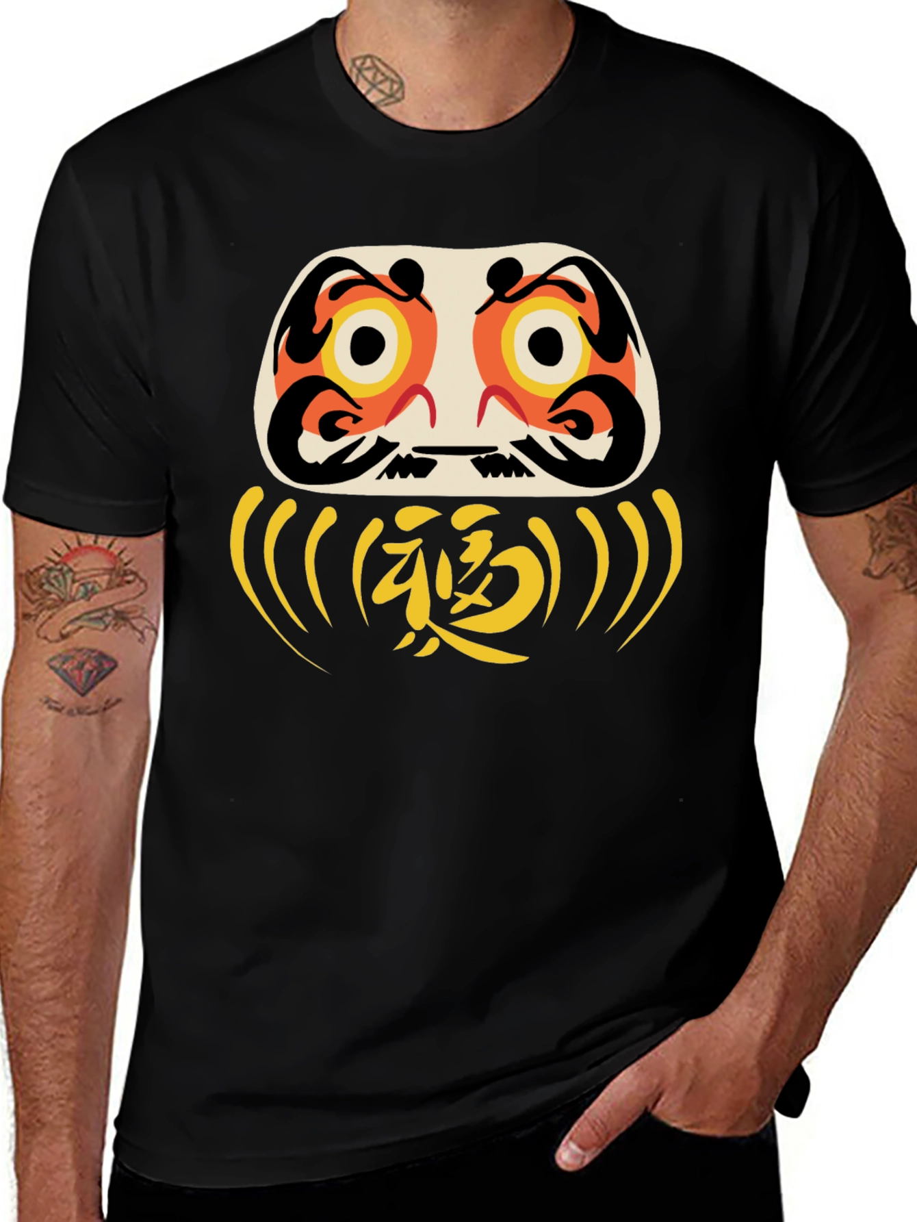 Daruma Doll Graphic Tee - Good Luck Shirt
