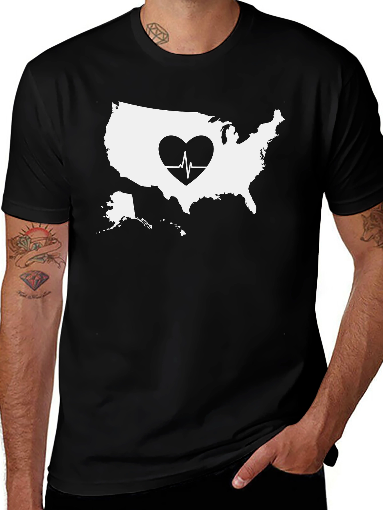 USA Heartbeat Graphic Tee