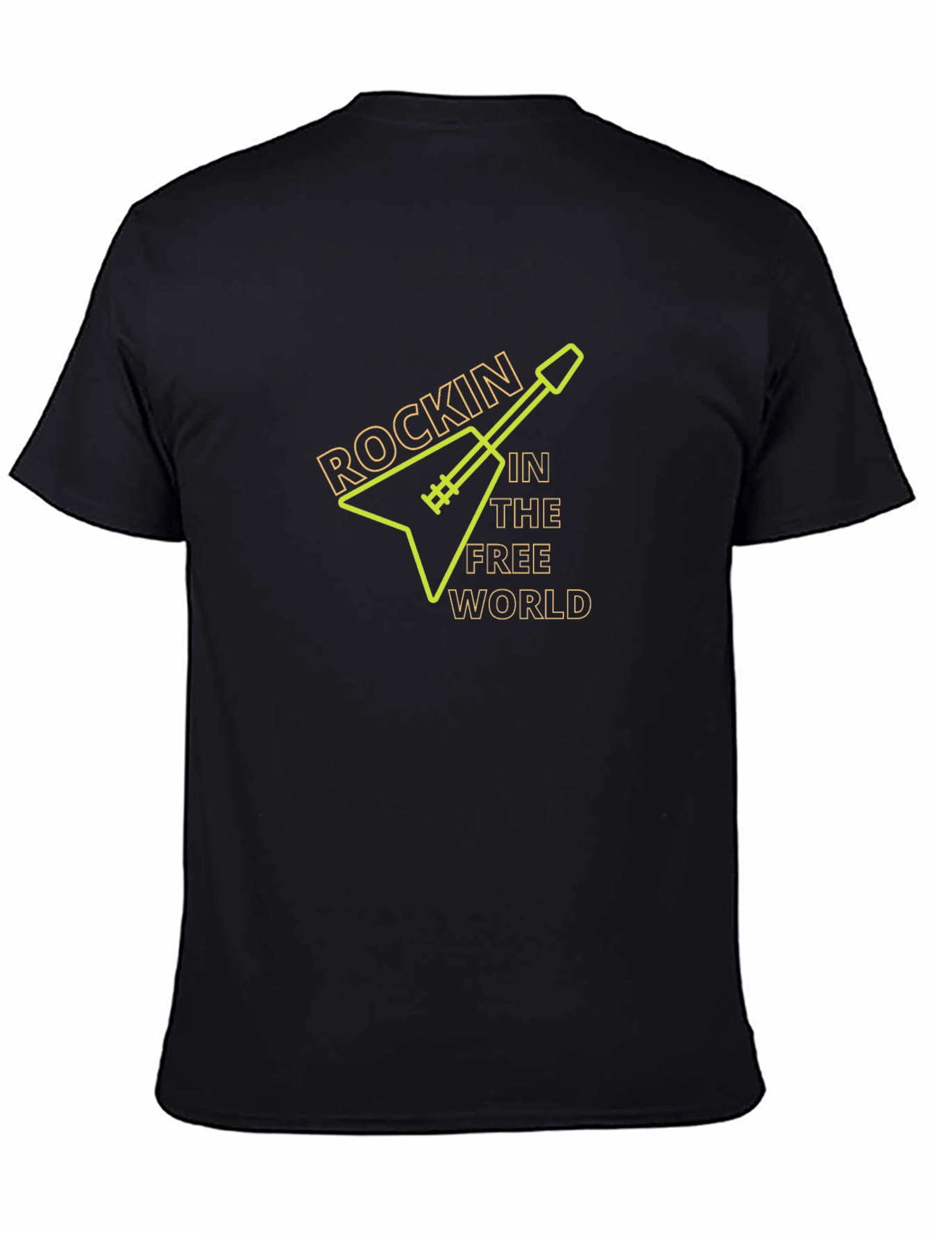 Rockin in the Free World Guitar Black T-Shirt